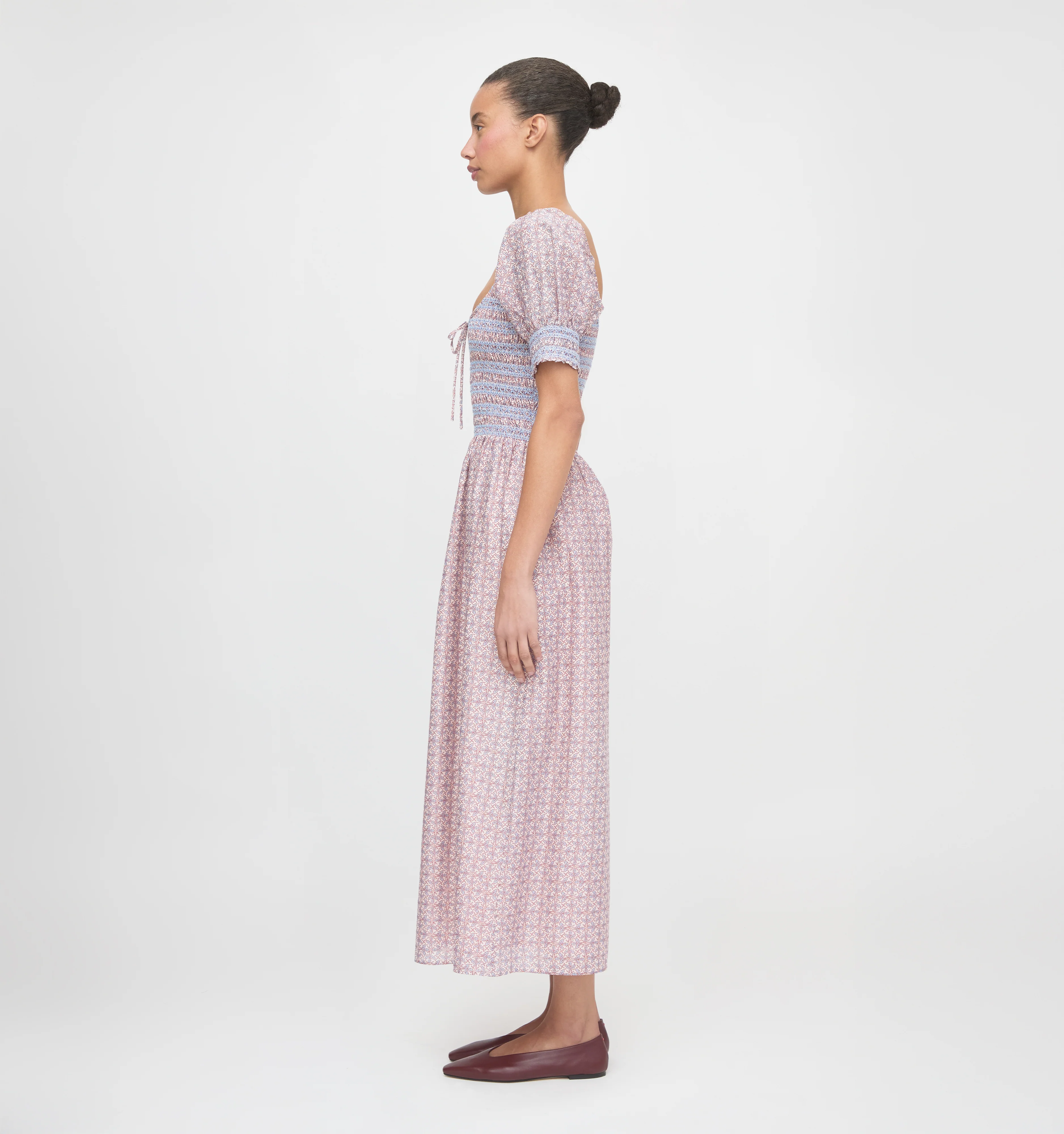 The Madeline Nap Dress - Pink Wentworth Leaf - Image 3