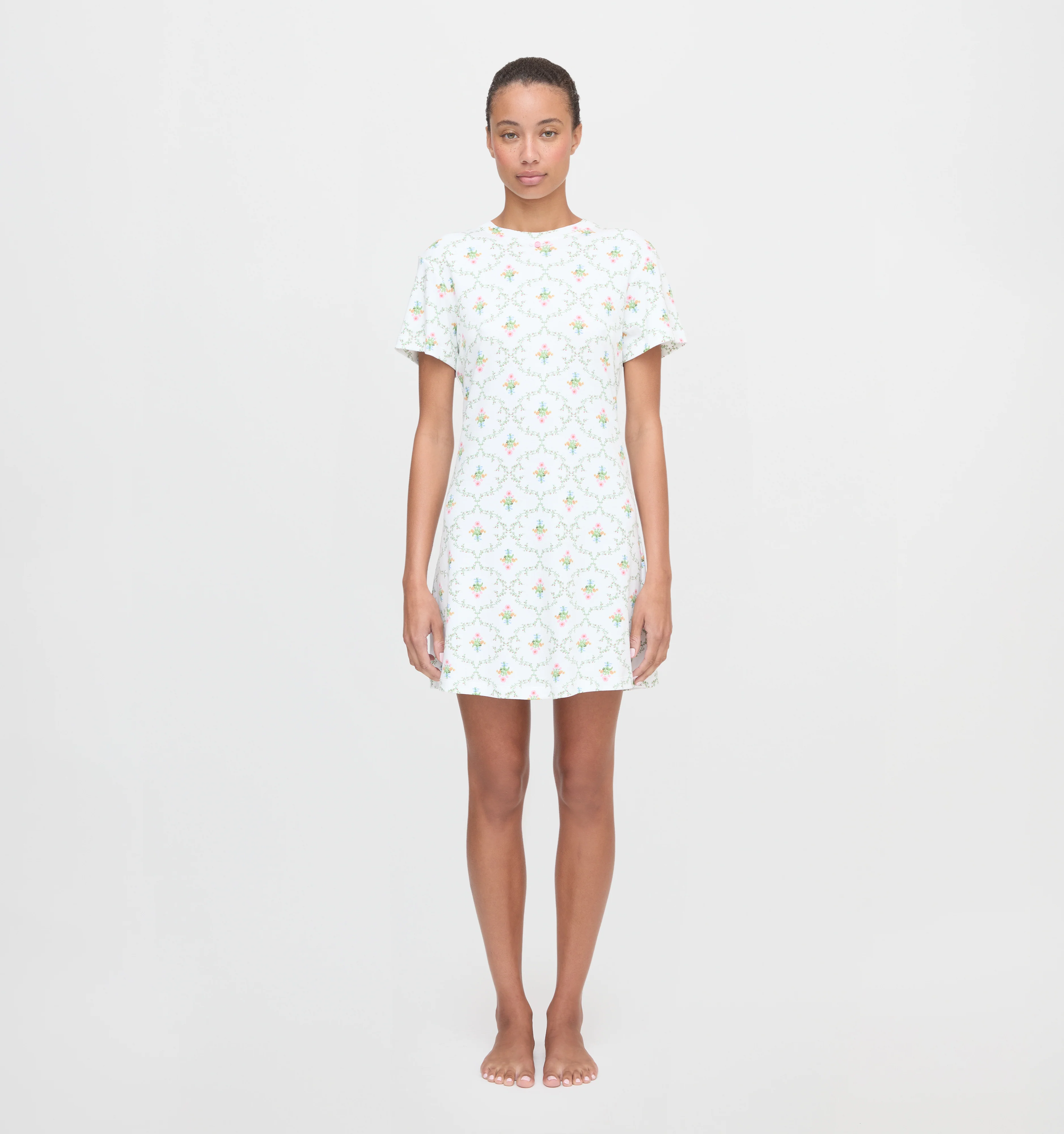 The Maggie Nightgown - Pastel Trellis - Image 3