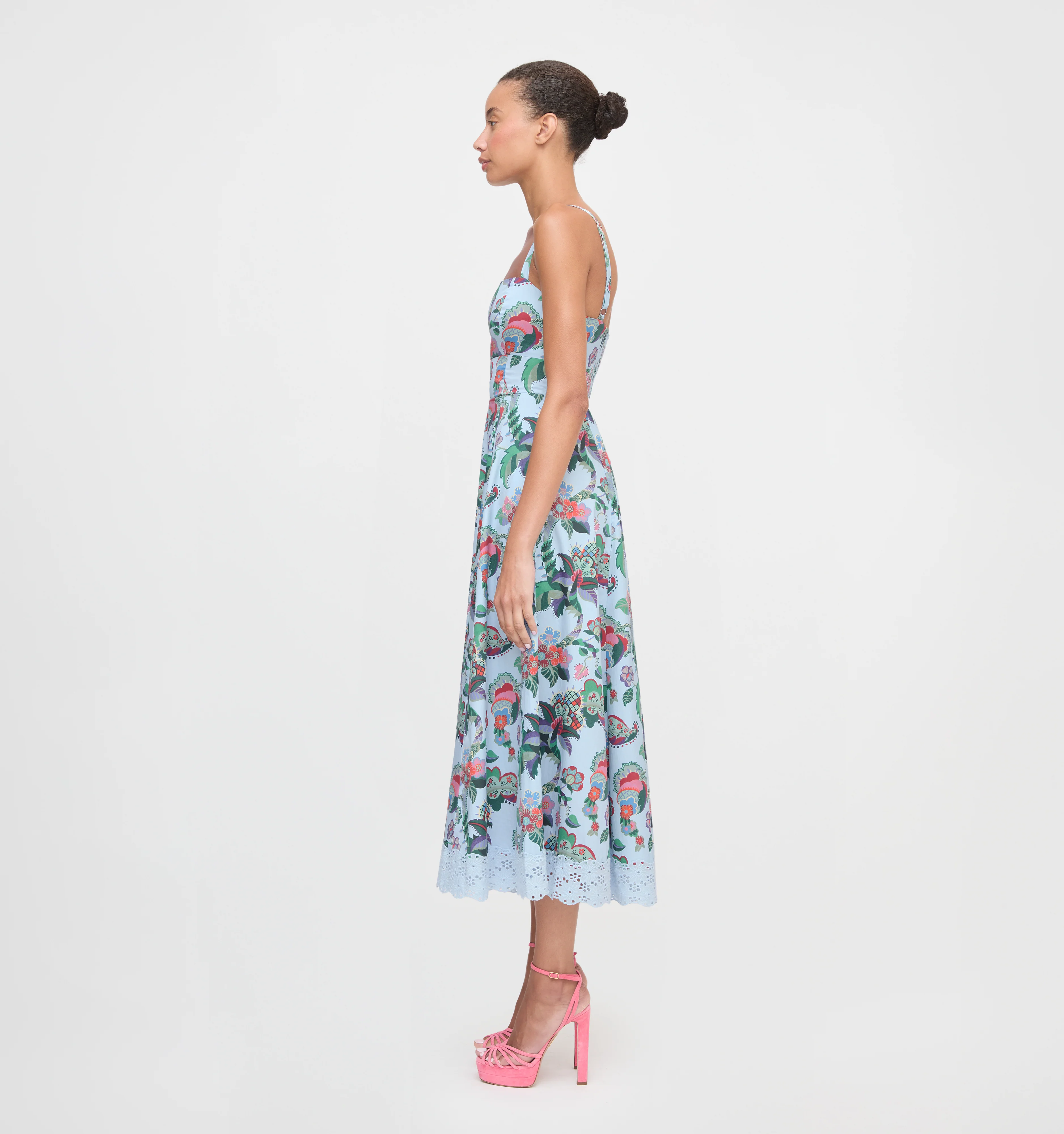The Margot Dress - Light Blue Jungle Floral - Image 4