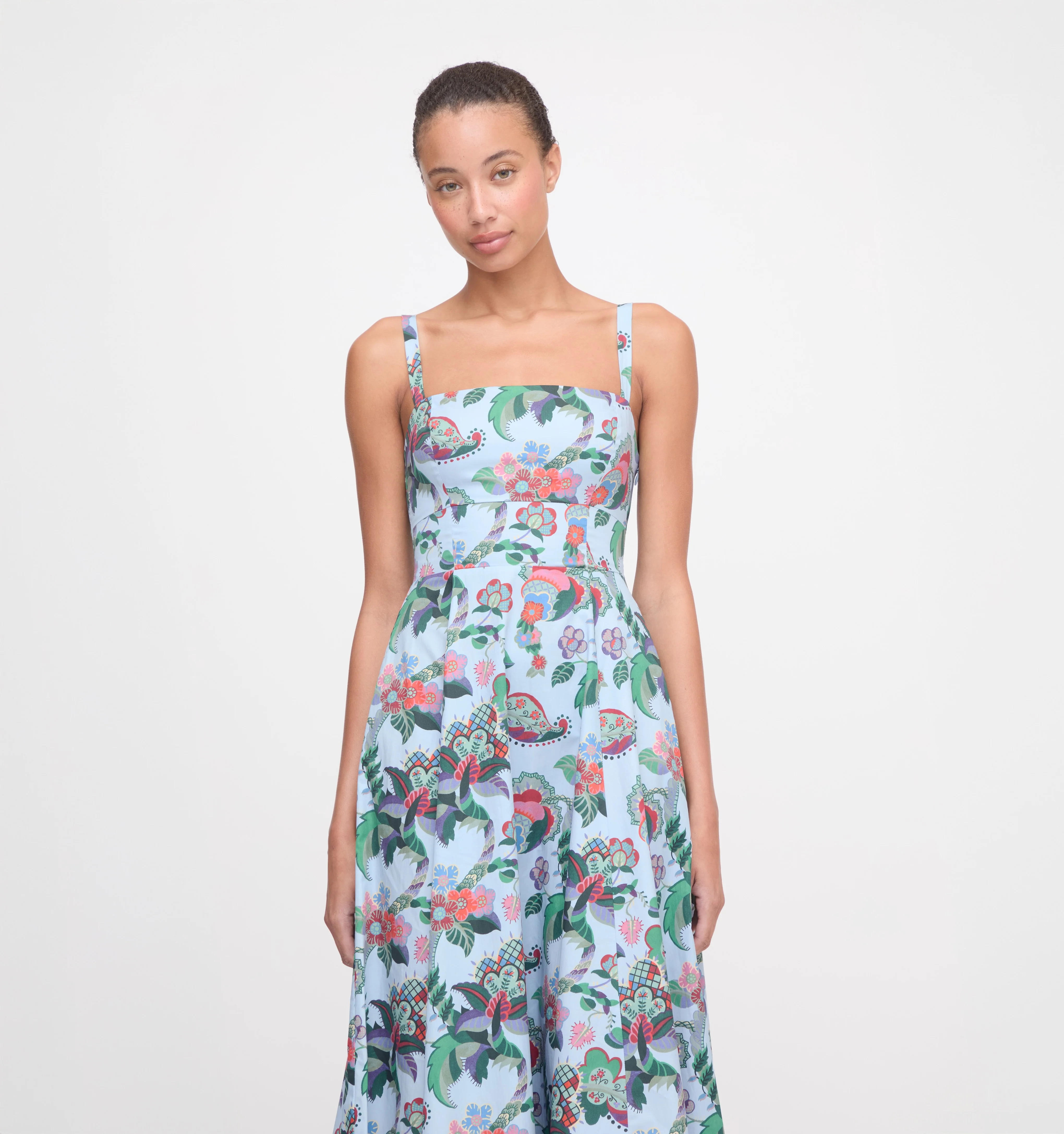 The Margot Dress - Light Blue Jungle Floral - Image 5