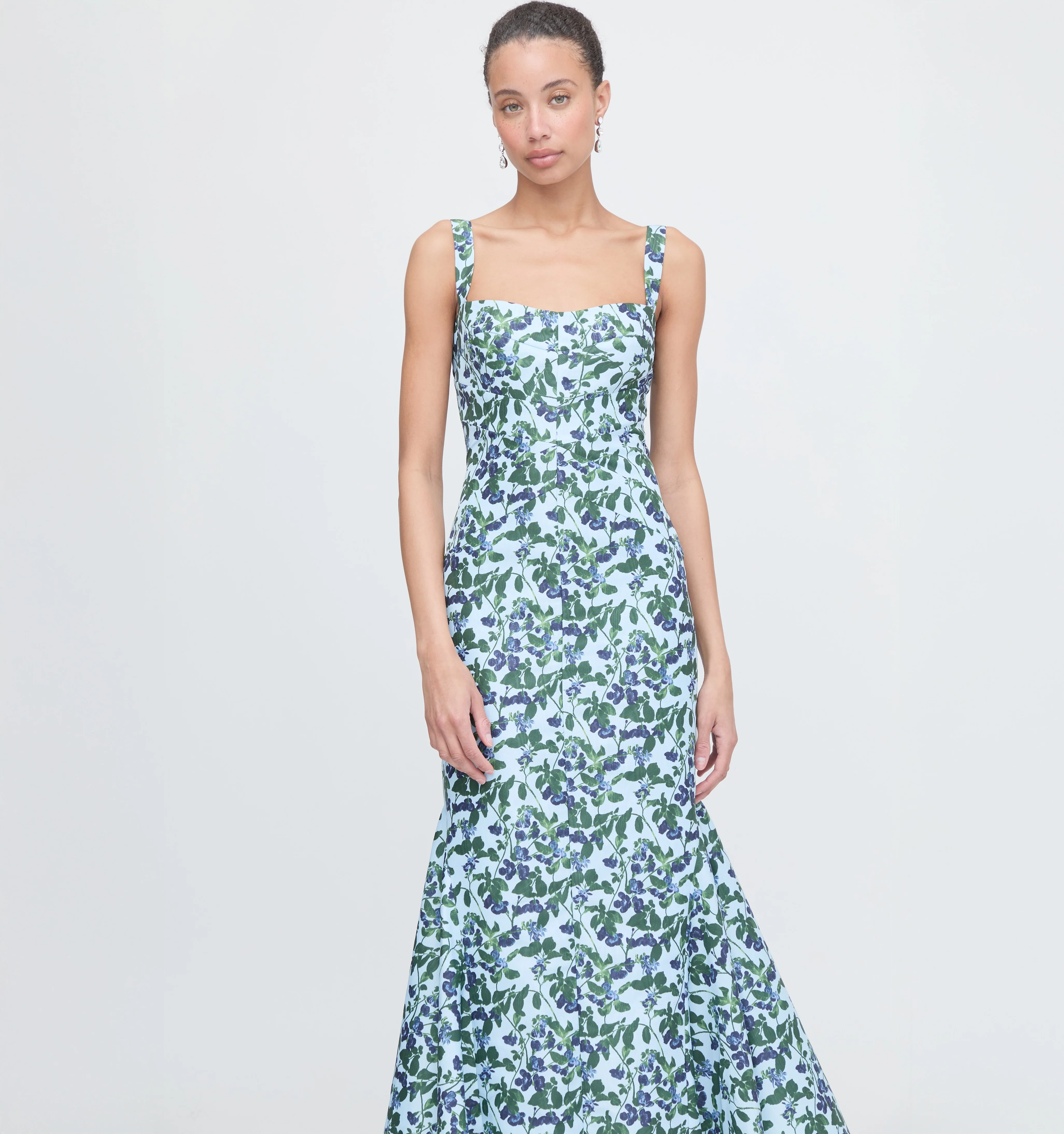 The Marietta Dress - Blue Pressed Flowers - Image 4