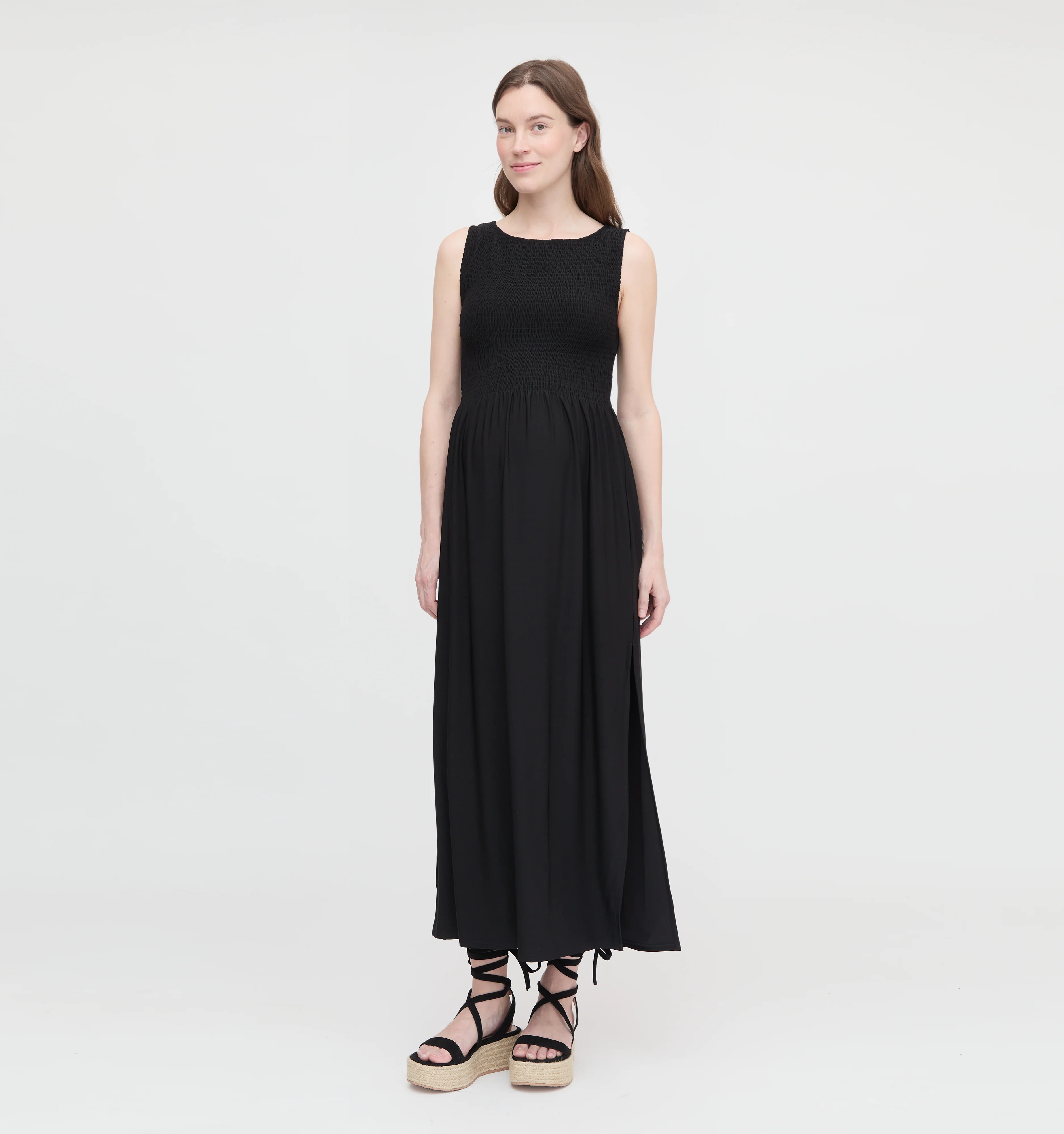 The Maternity Cosima Nap Dress - Black Jersey - Image 2