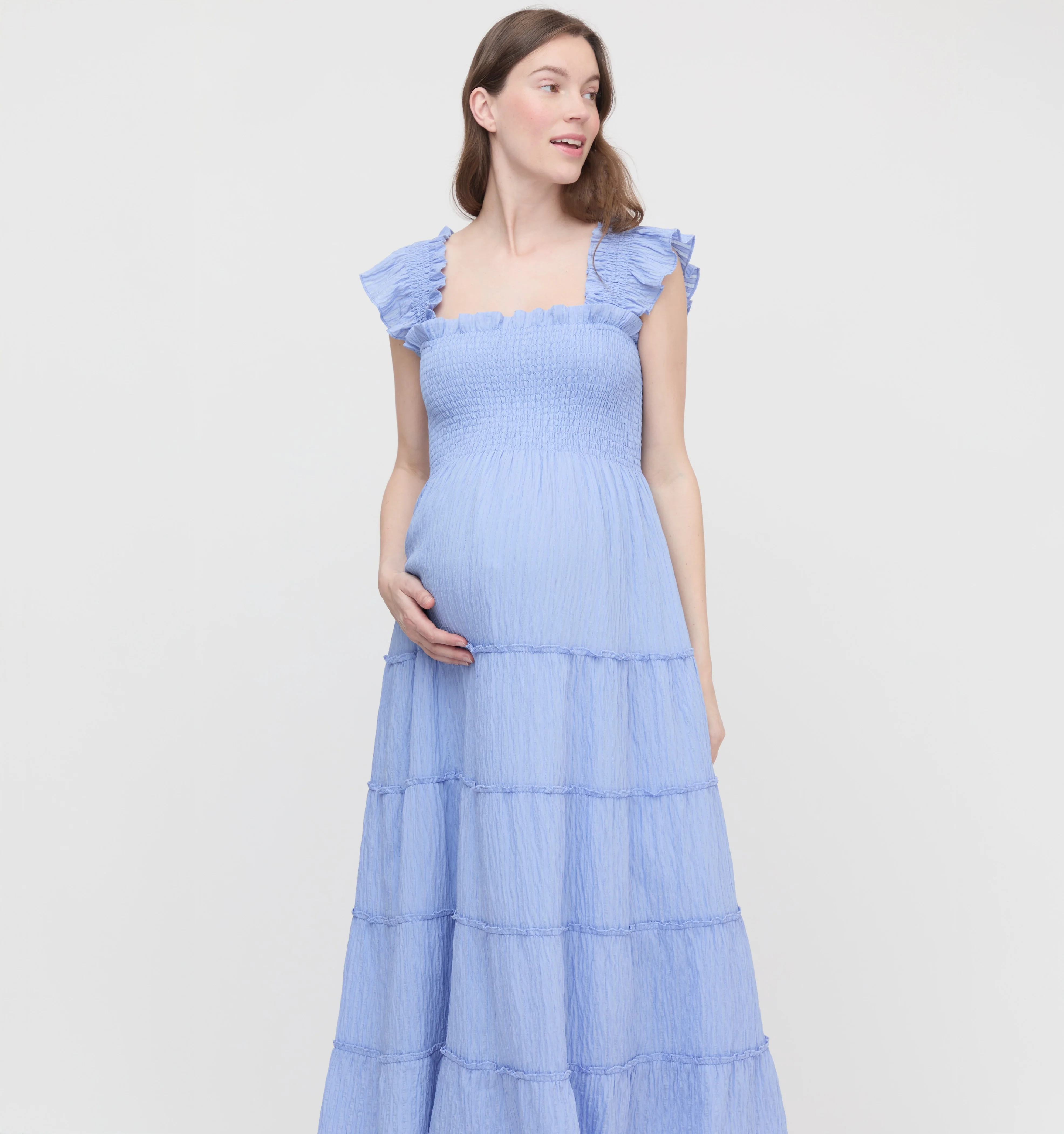 The Maternity Ellie Maxi Nap Dress - Bluebird - Image 3