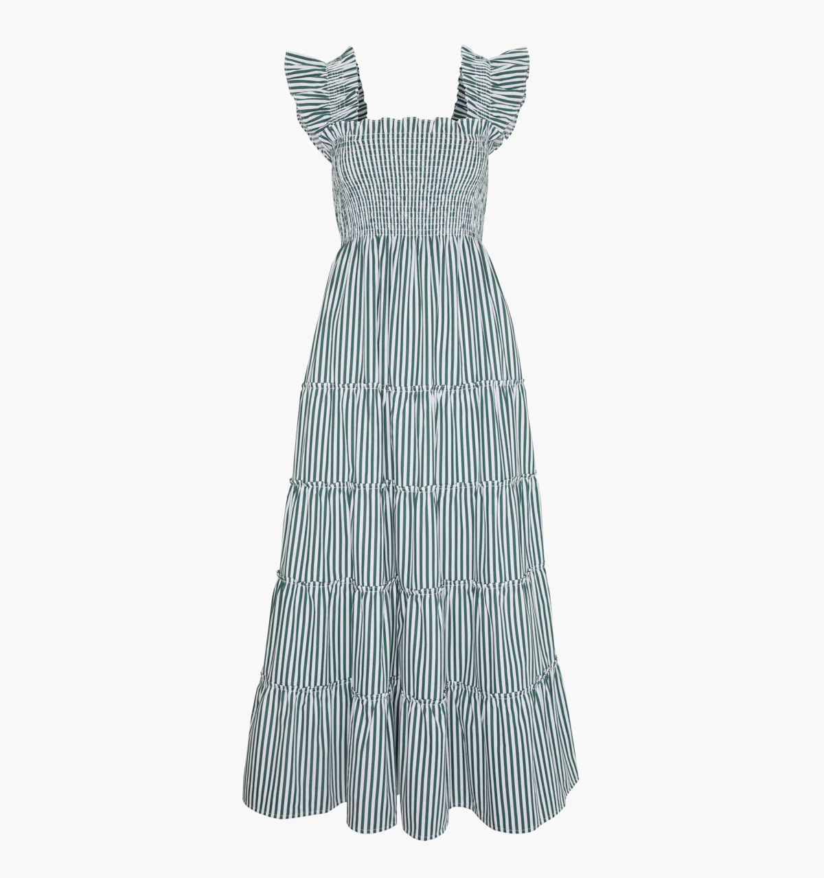 The Maternity Ellie Maxi Nap Dress - Green Stripe - Image 3
