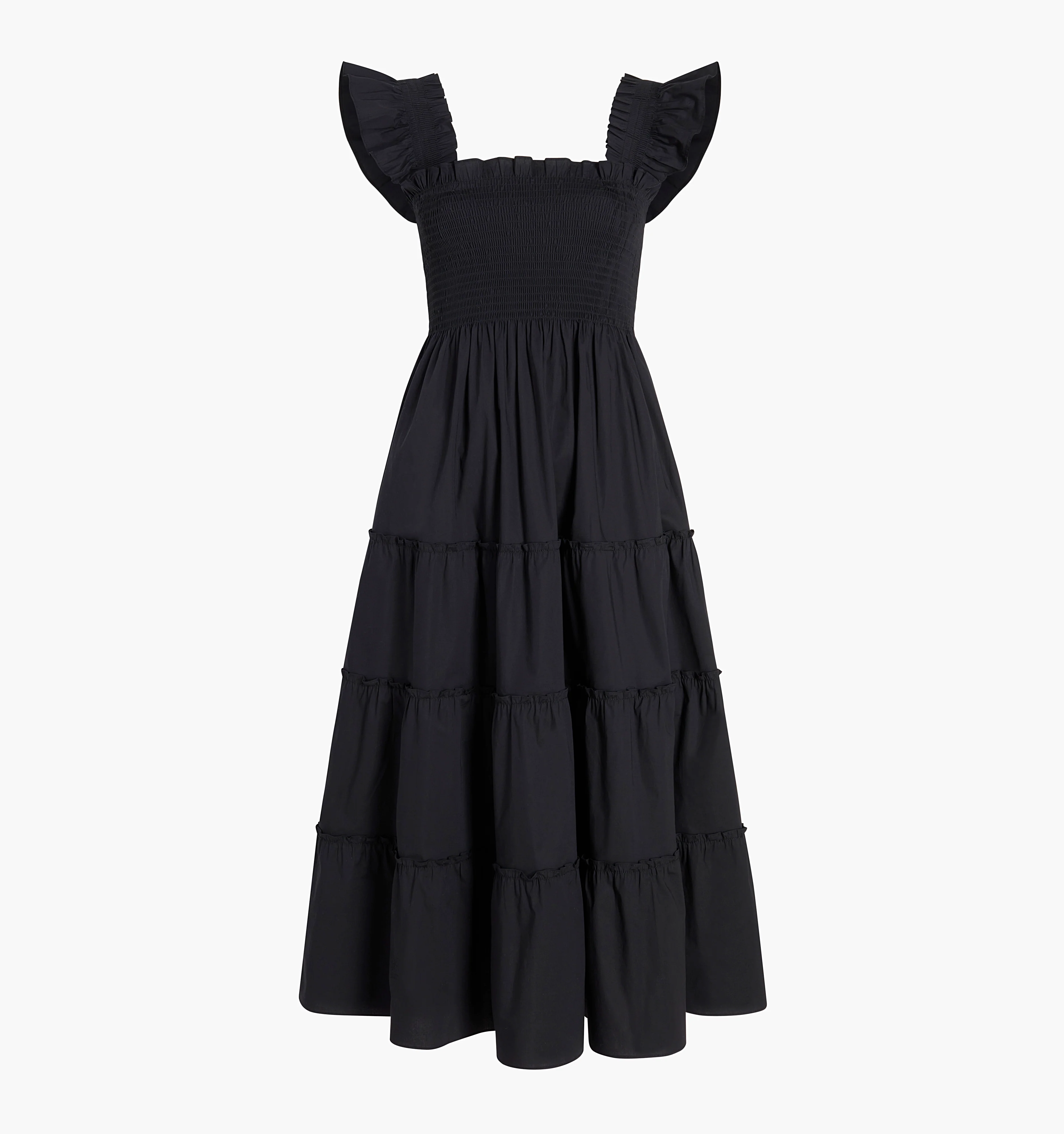 The Maternity Ellie Nap Dress - Black Cotton - Image 3