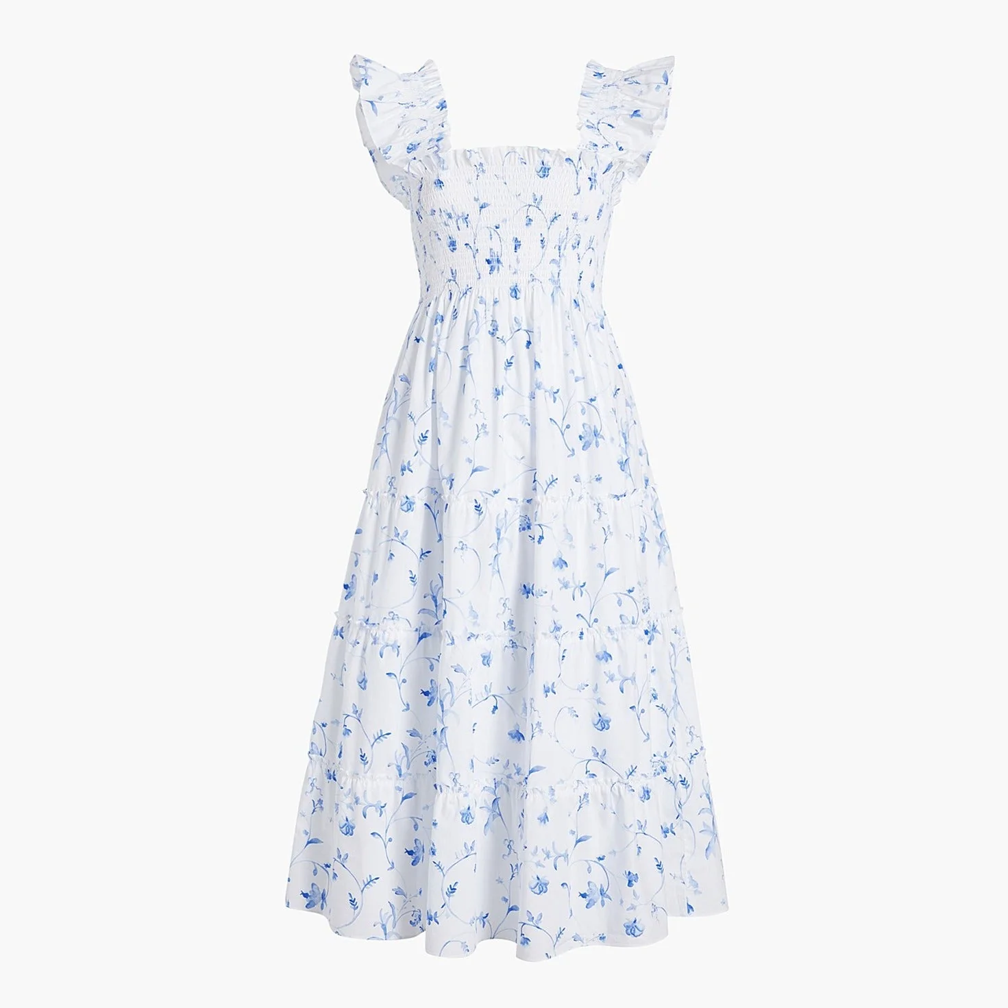 The Maternity Ellie Nap Dress - Blue Botanical - Image 3