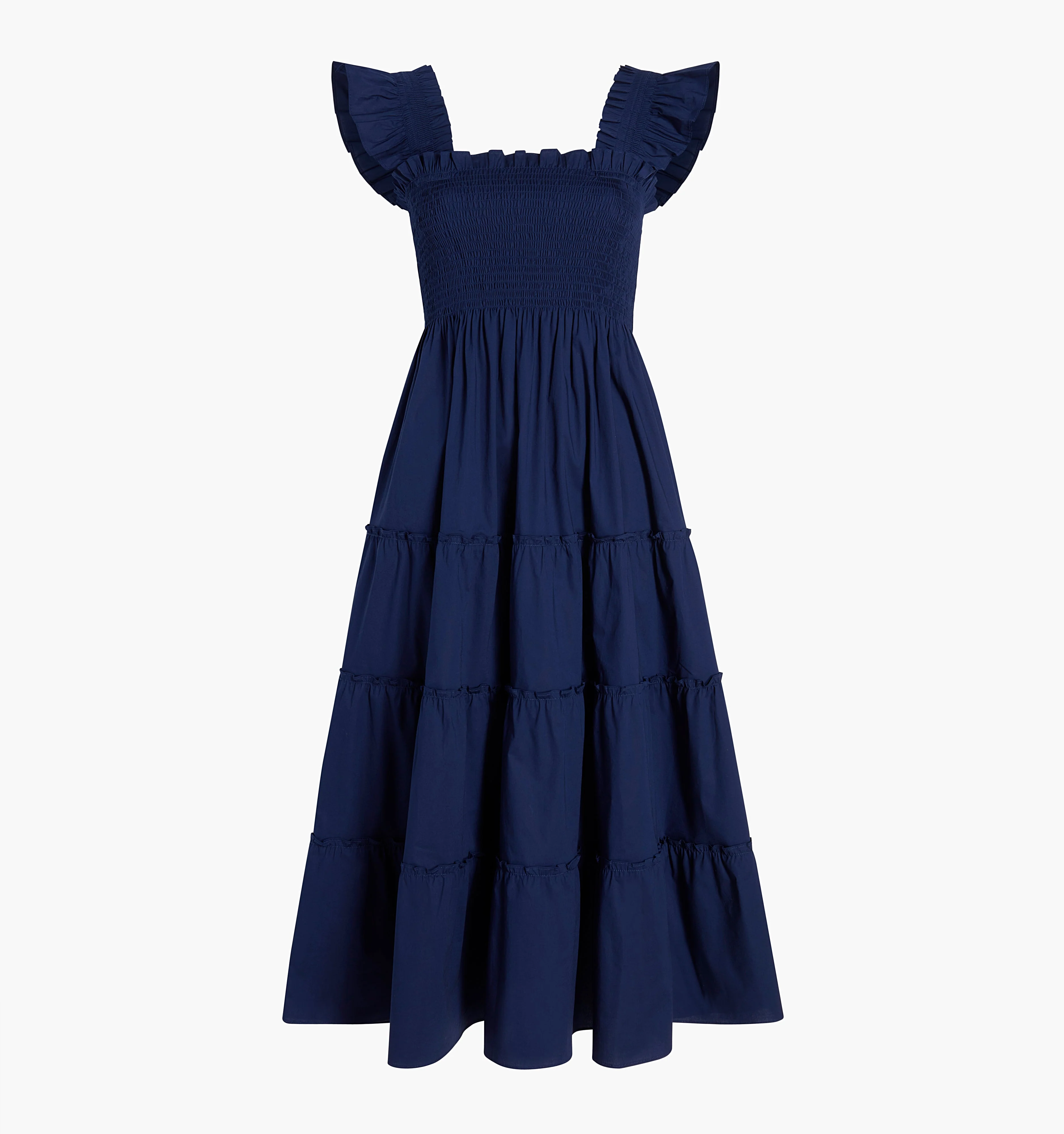 The Maternity Ellie Nap Dress - Navy Cotton - Image 4