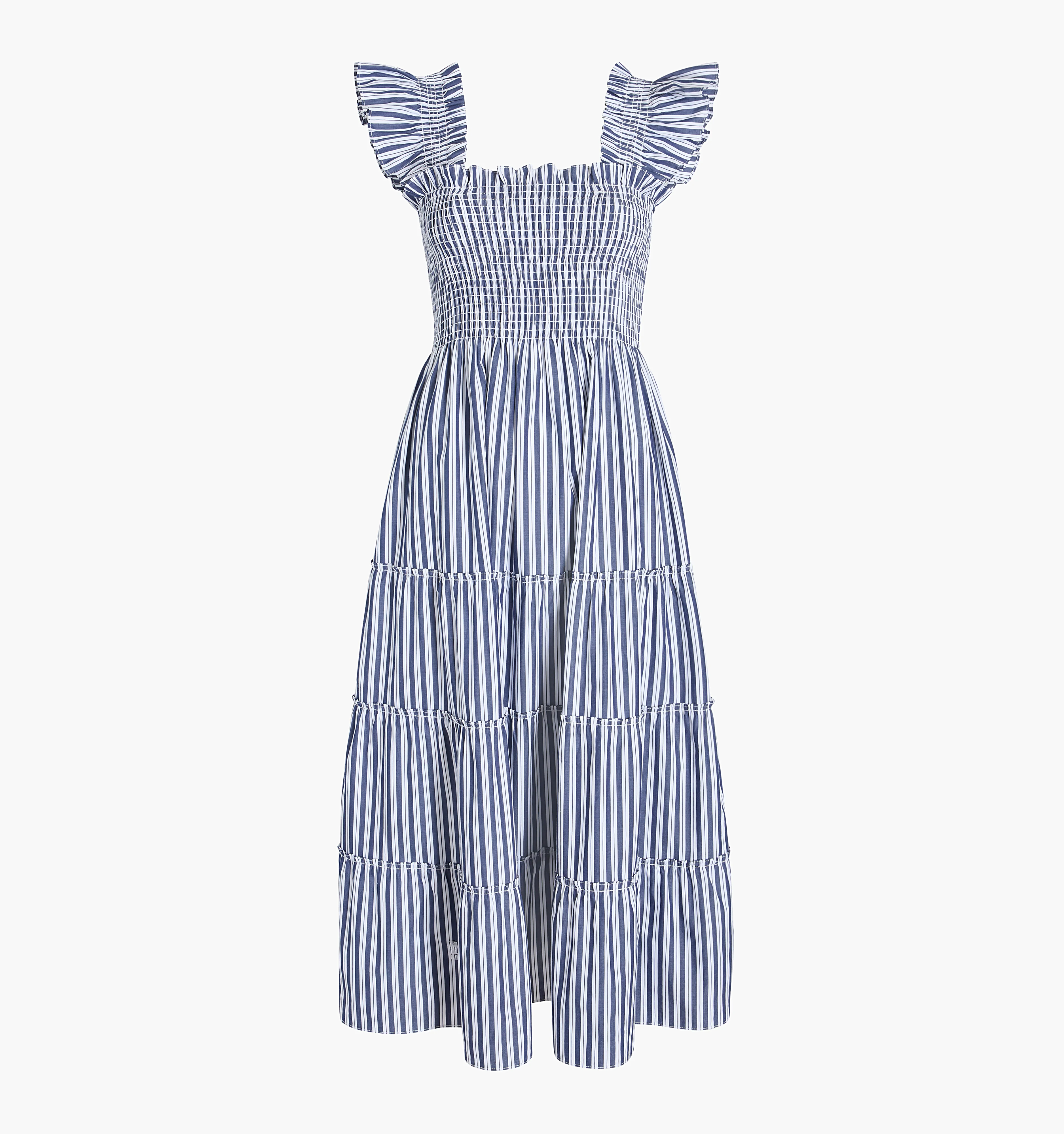 The Maternity Ellie Nap Dress - Navy Stripe - Image 3