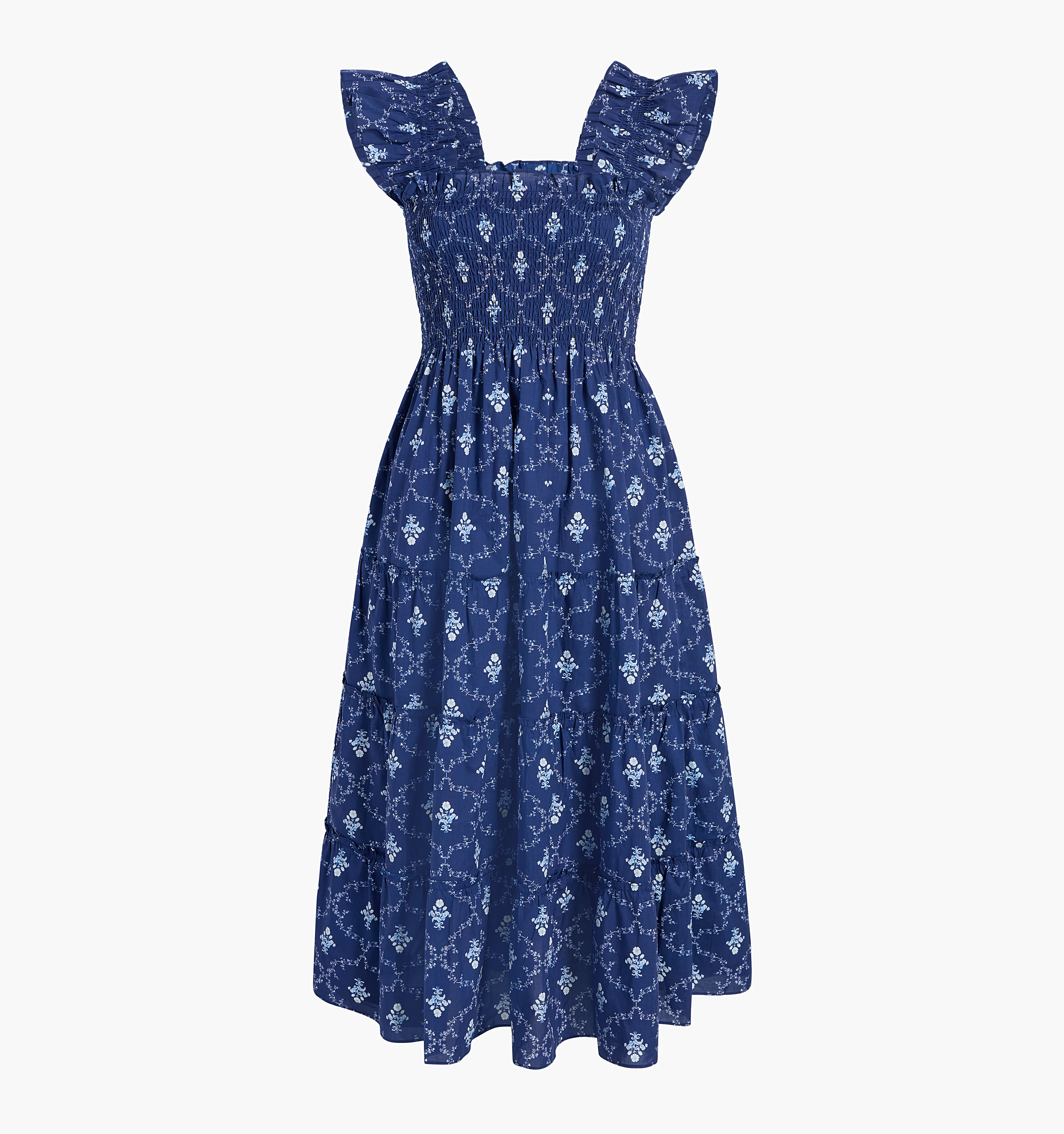 The Maternity Ellie Nap Dress - Navy Trellis - Image 4