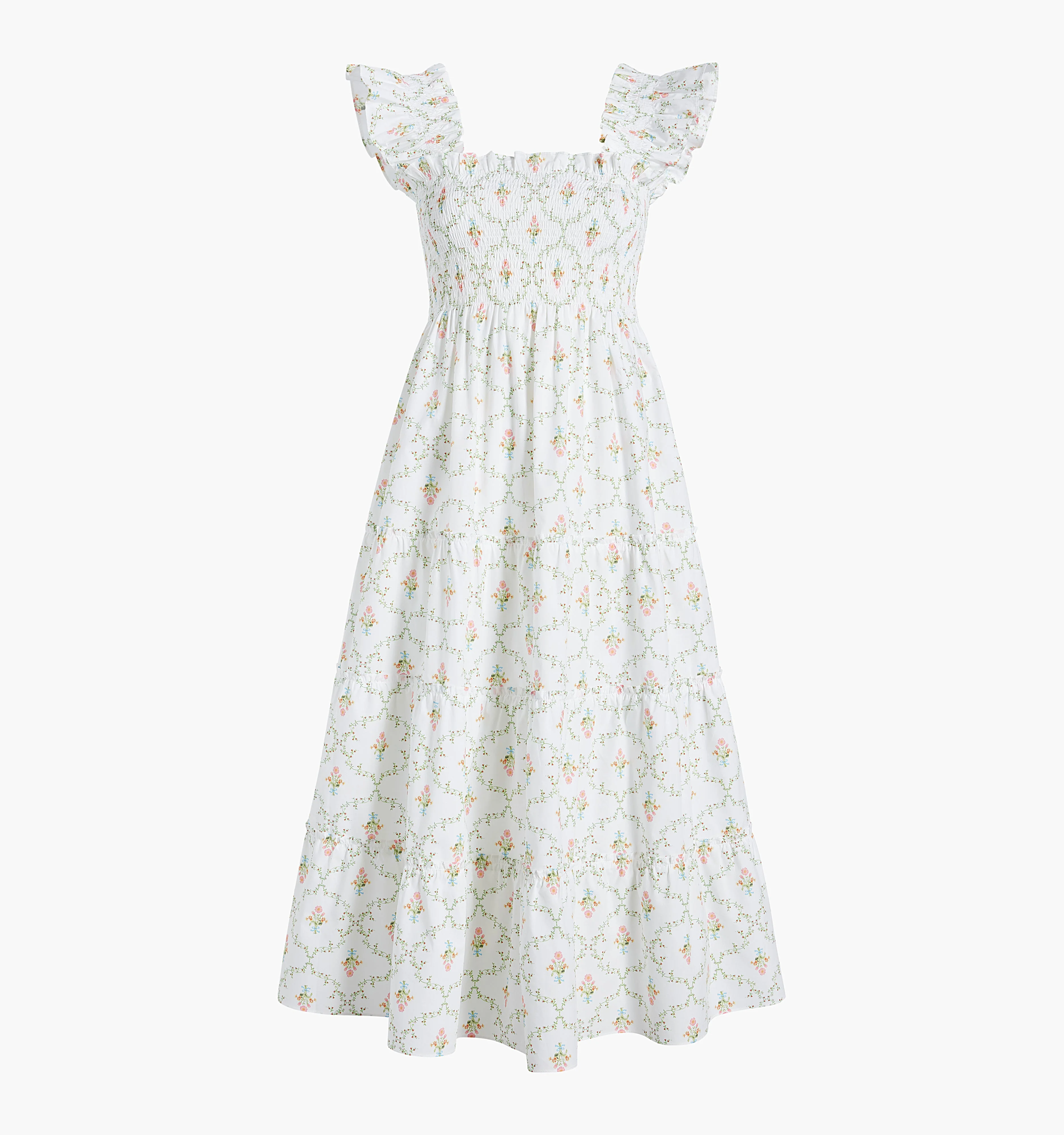 The Maternity Ellie Nap Dress - Pastel Trellis - Image 3
