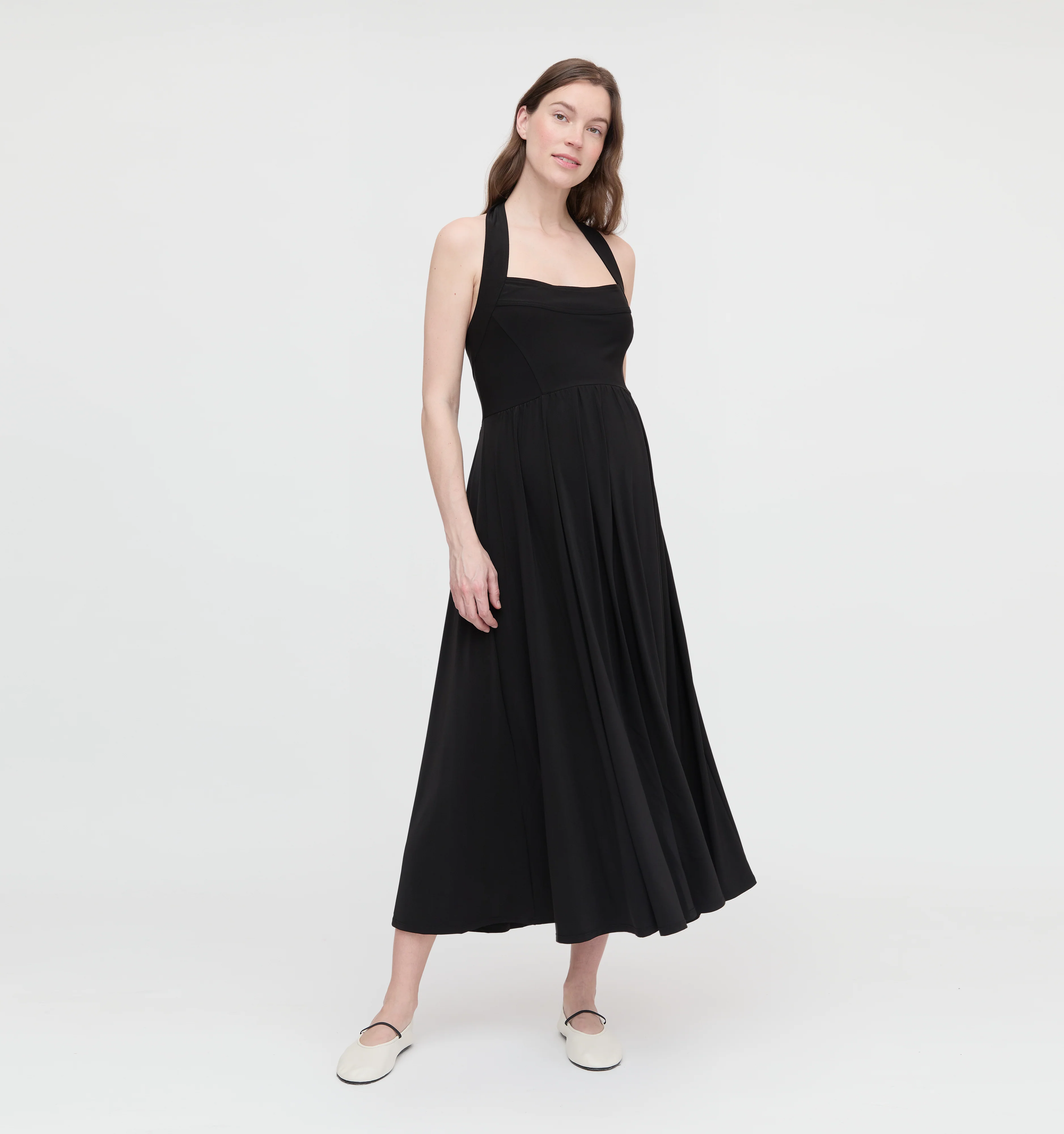 The Maternity Fleur Dress - Black Jersey - Image 2