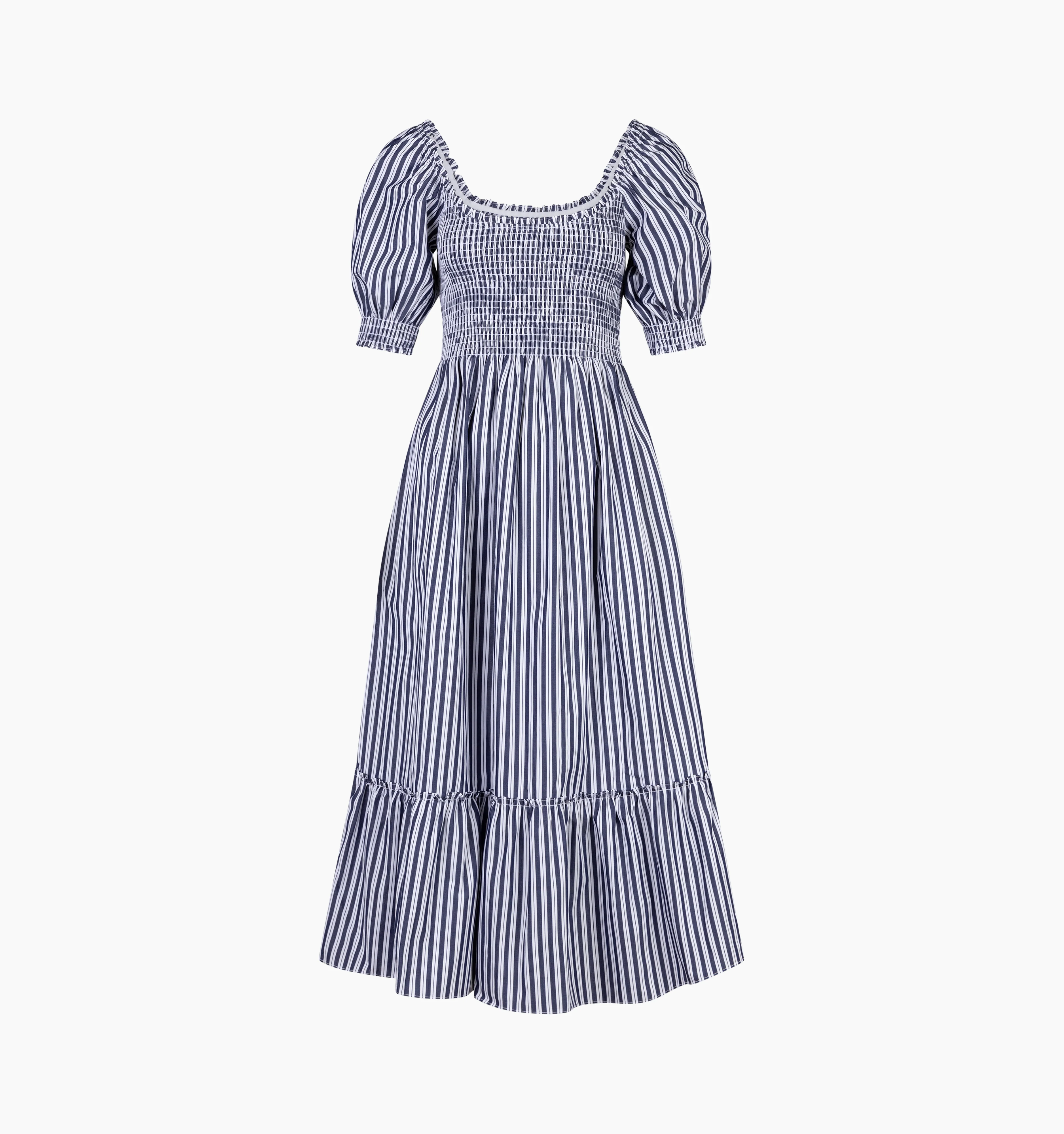 The Maternity Louisa Nap Dress - Navy Stripe - Image 3
