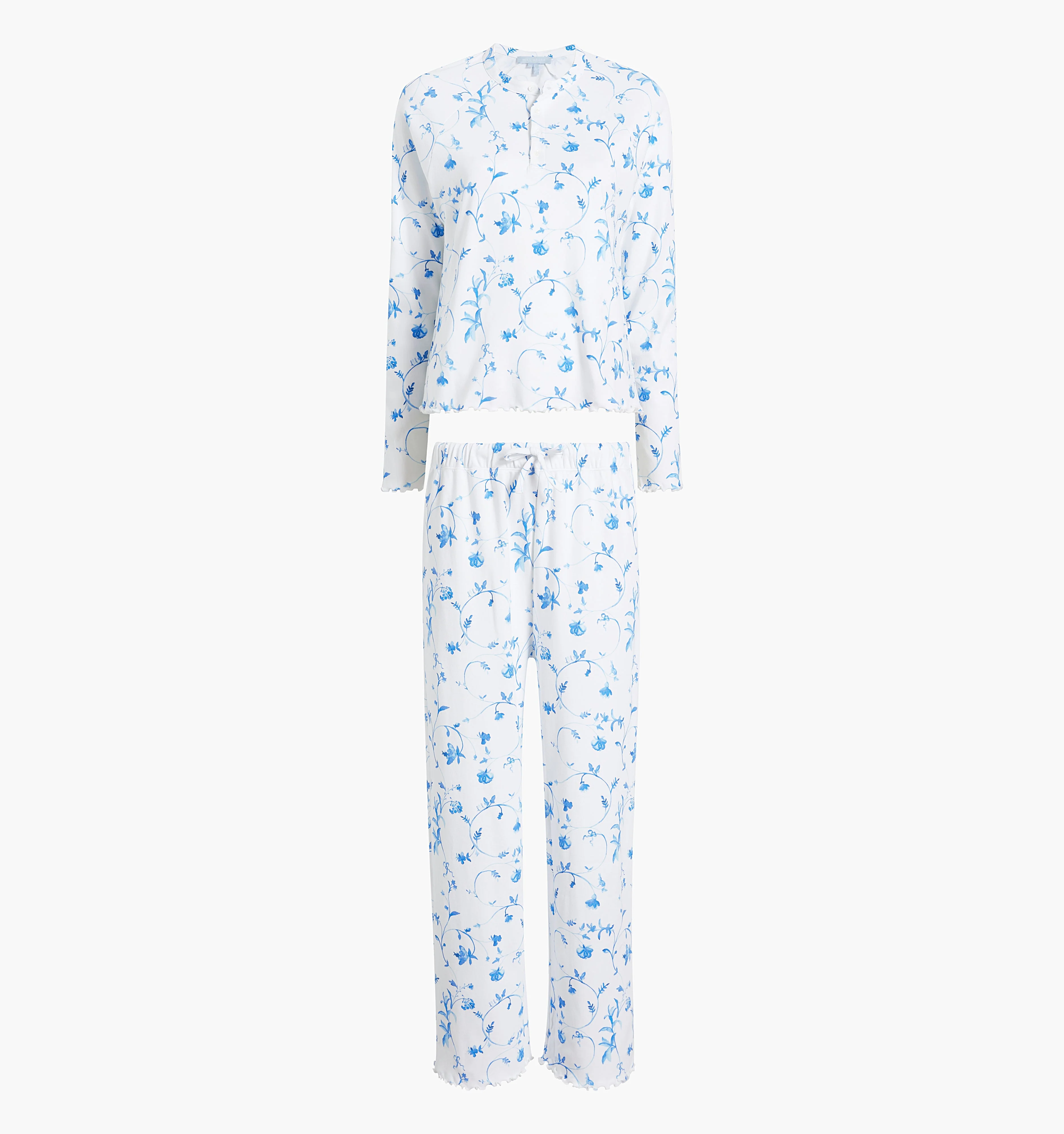 The Maternity Olivia Pajama Set - Blue Botanical - Image 4