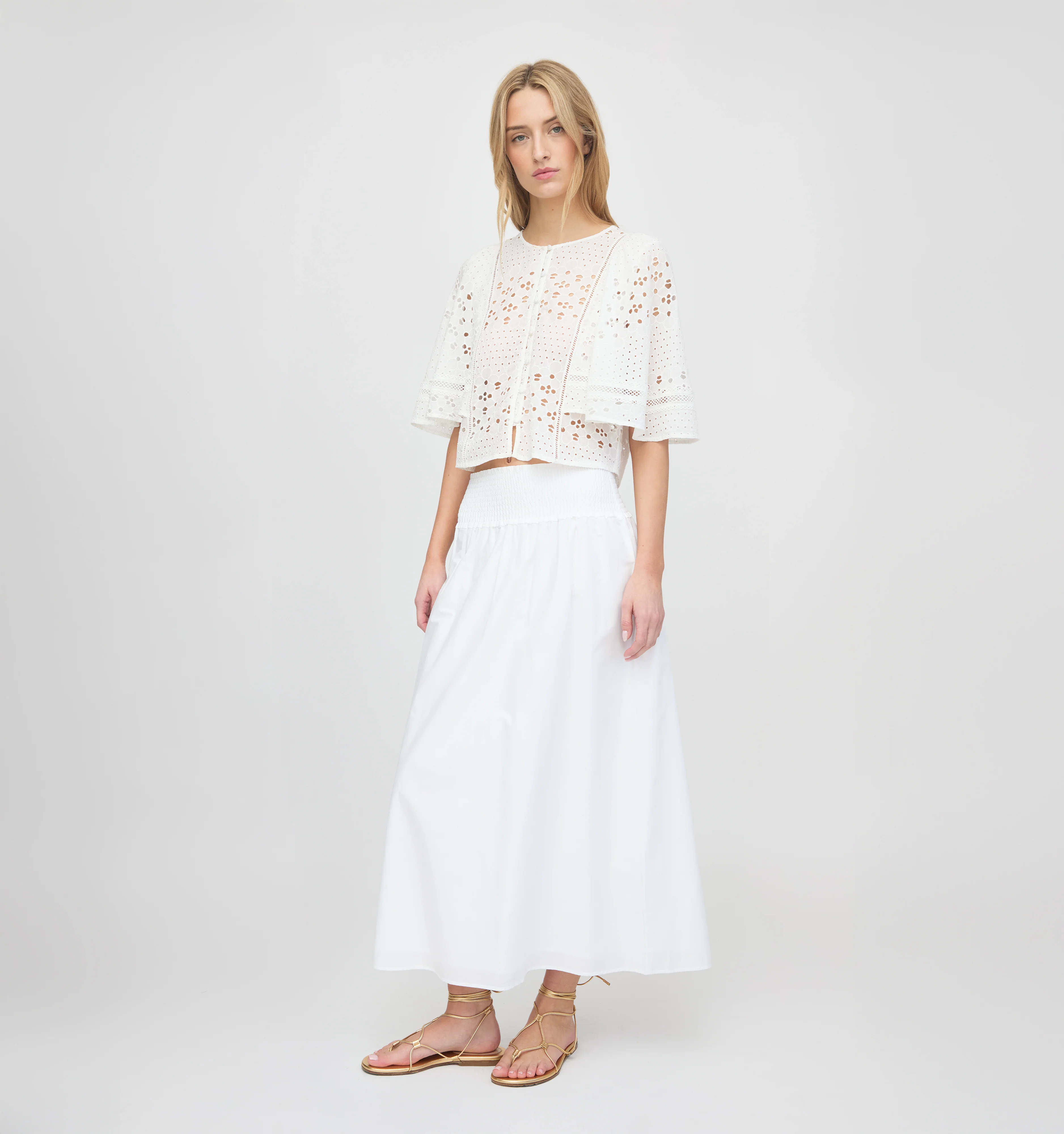 The Meadow Top - White Floral Broderie - Image 10