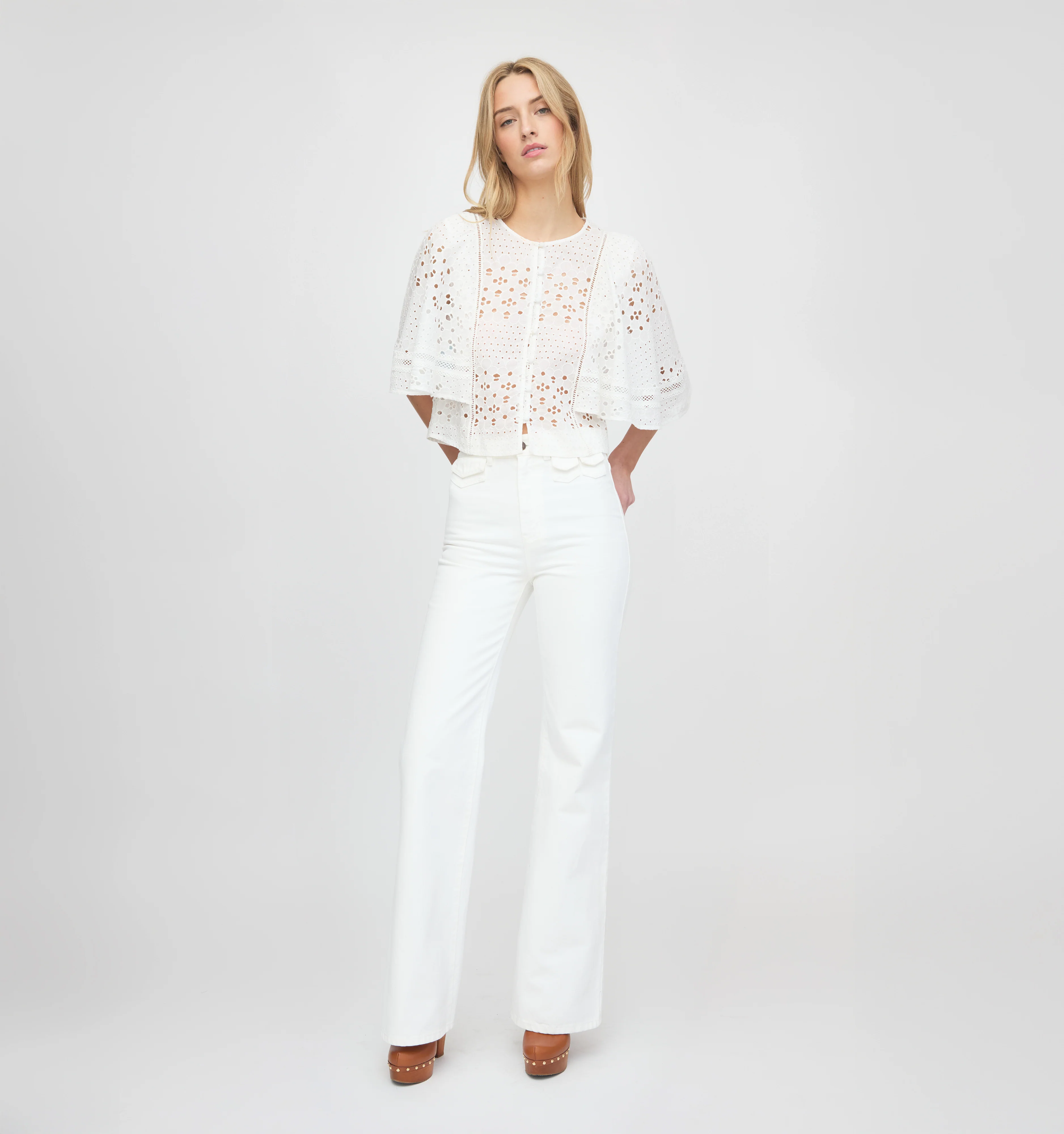 The Meadow Top - White Floral Broderie - Image 2