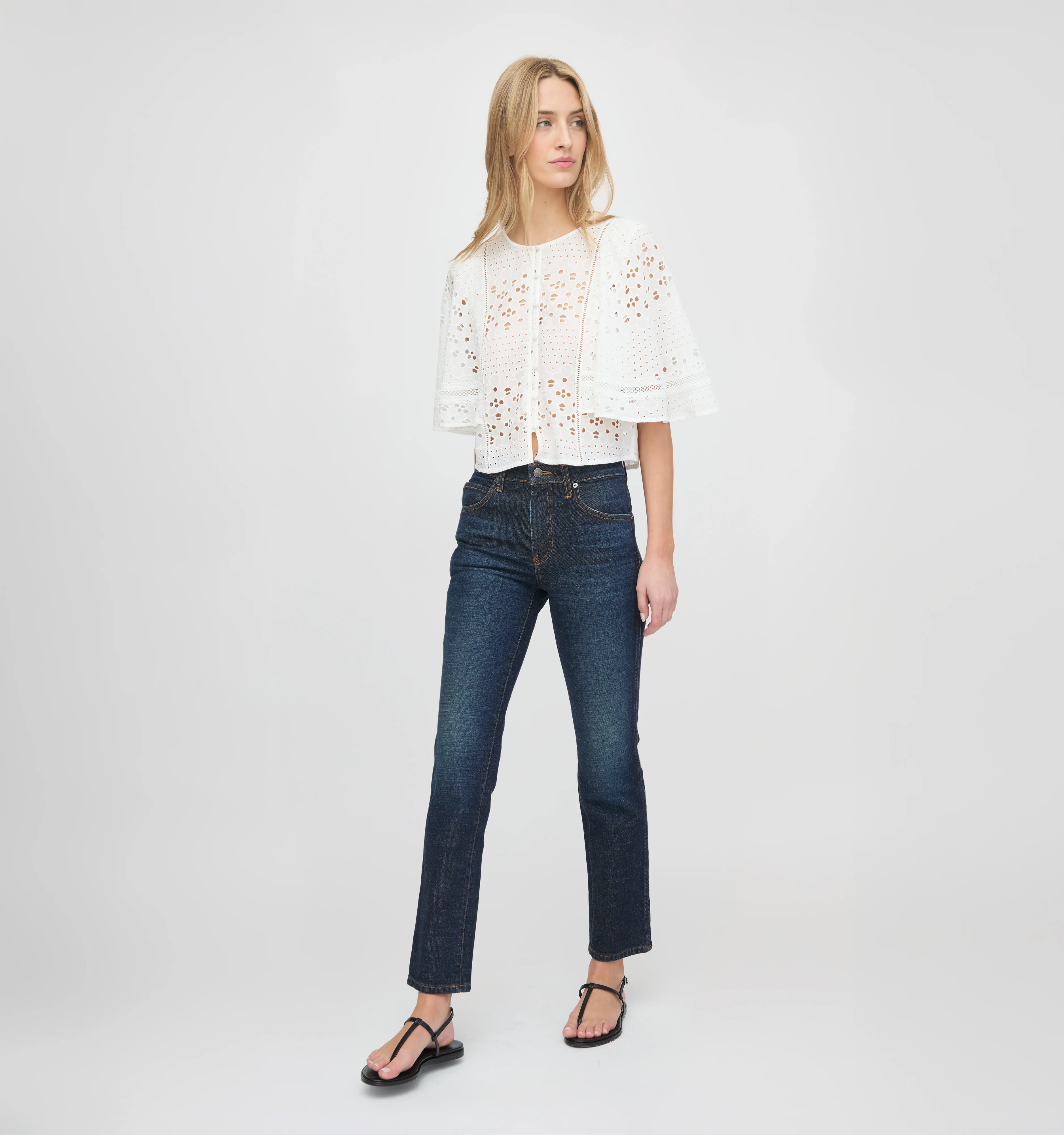 The Meadow Top - White Floral Broderie - Image 6
