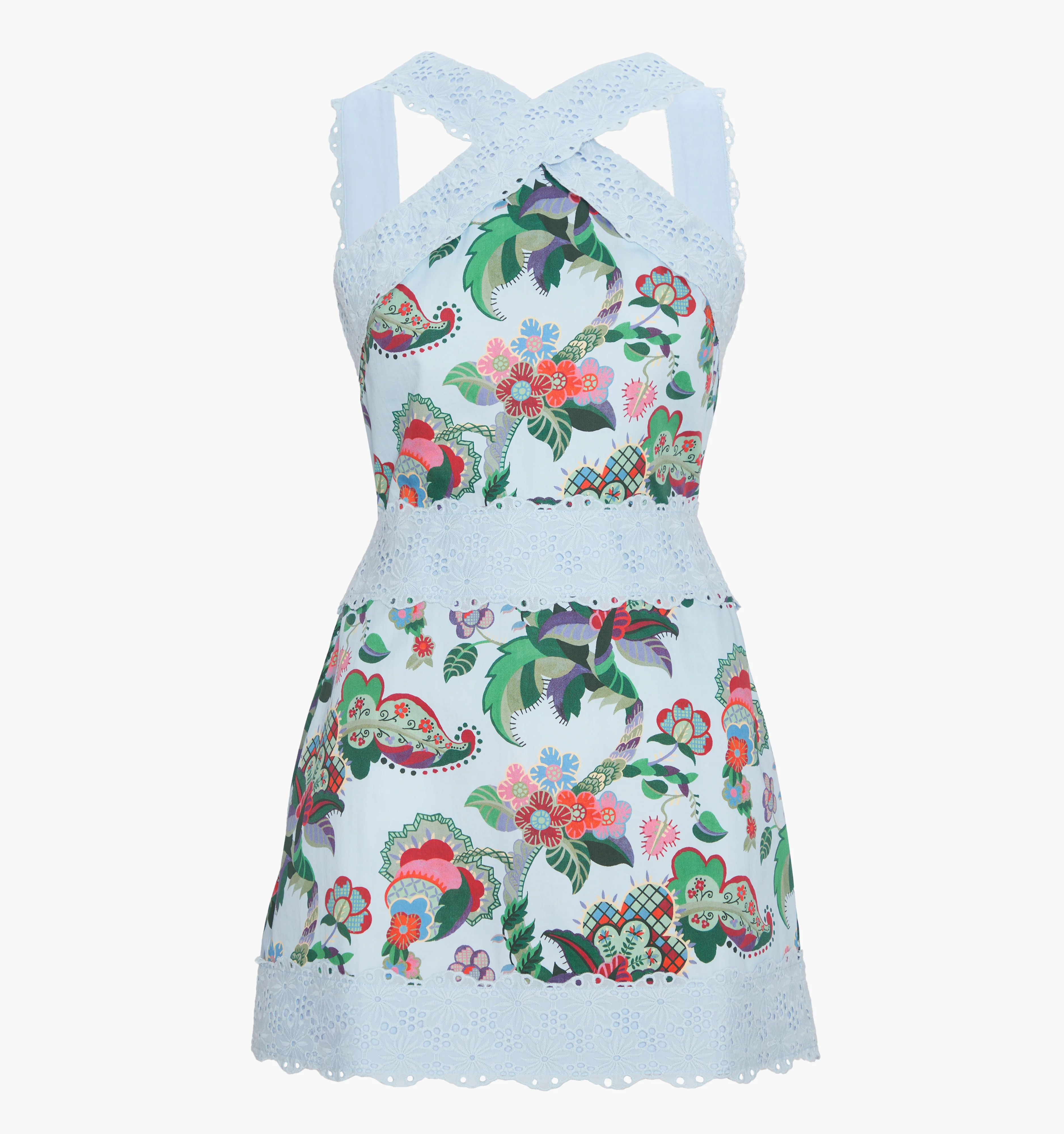 The Meagan Dress - Light Blue Jungle Floral - Image 5