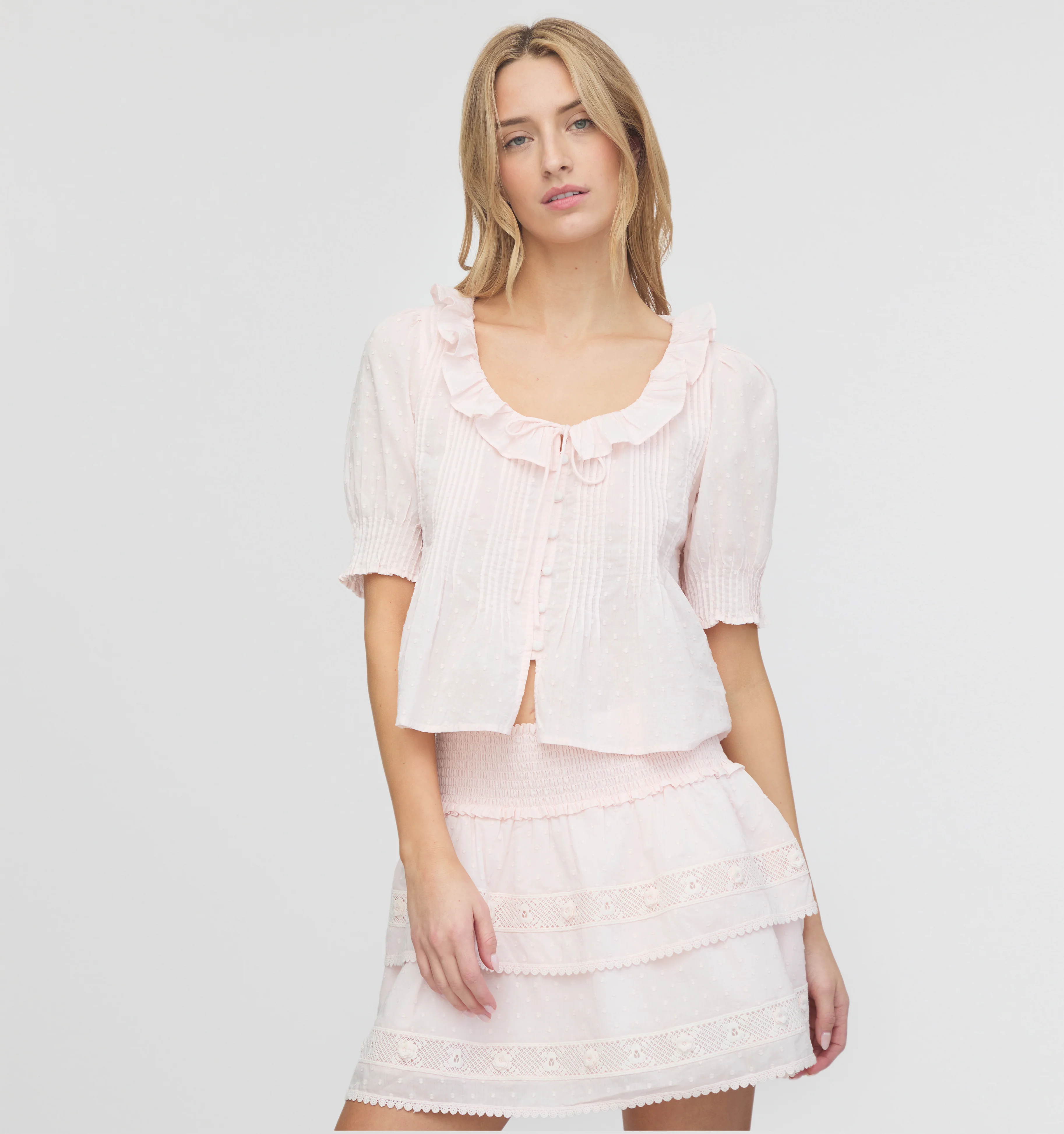 The Camri Top - Powder Pink Swiss Dot - Image 5