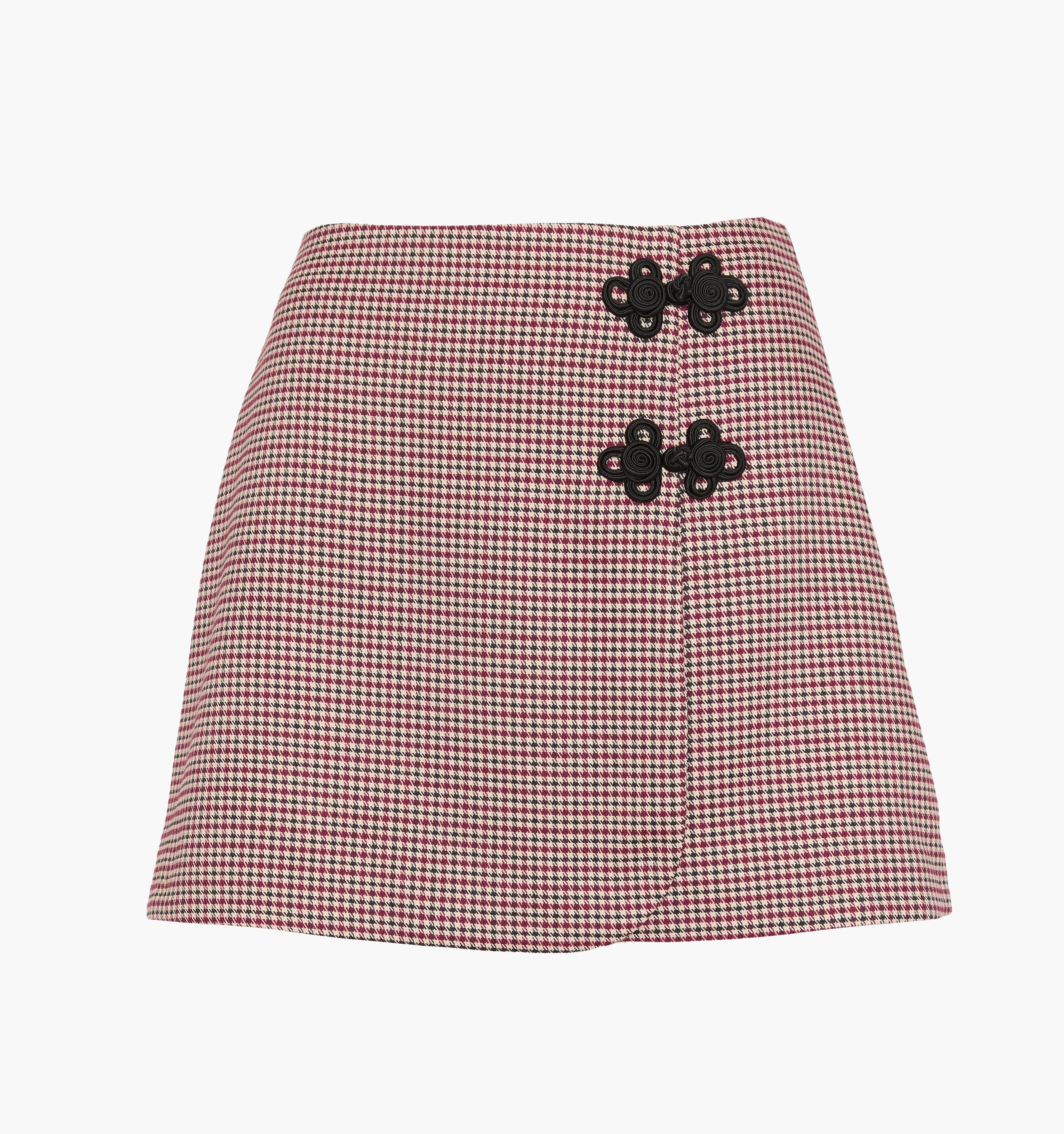 The Melody Skirt - Burgundy Holmes Houndstooth - Image 5