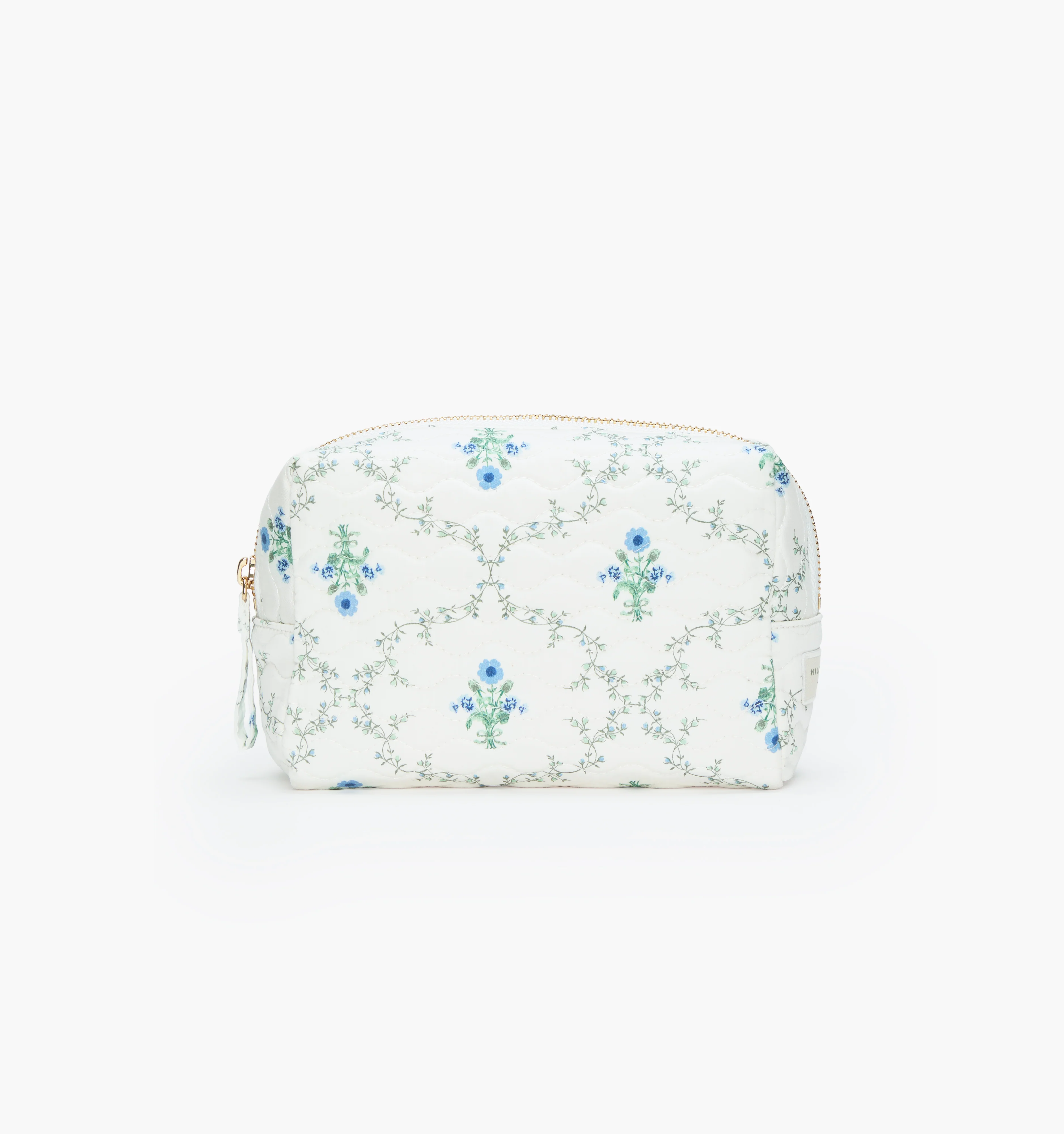 The Mini Quilted Cosmetic Bag - Green Trellis - Image 2