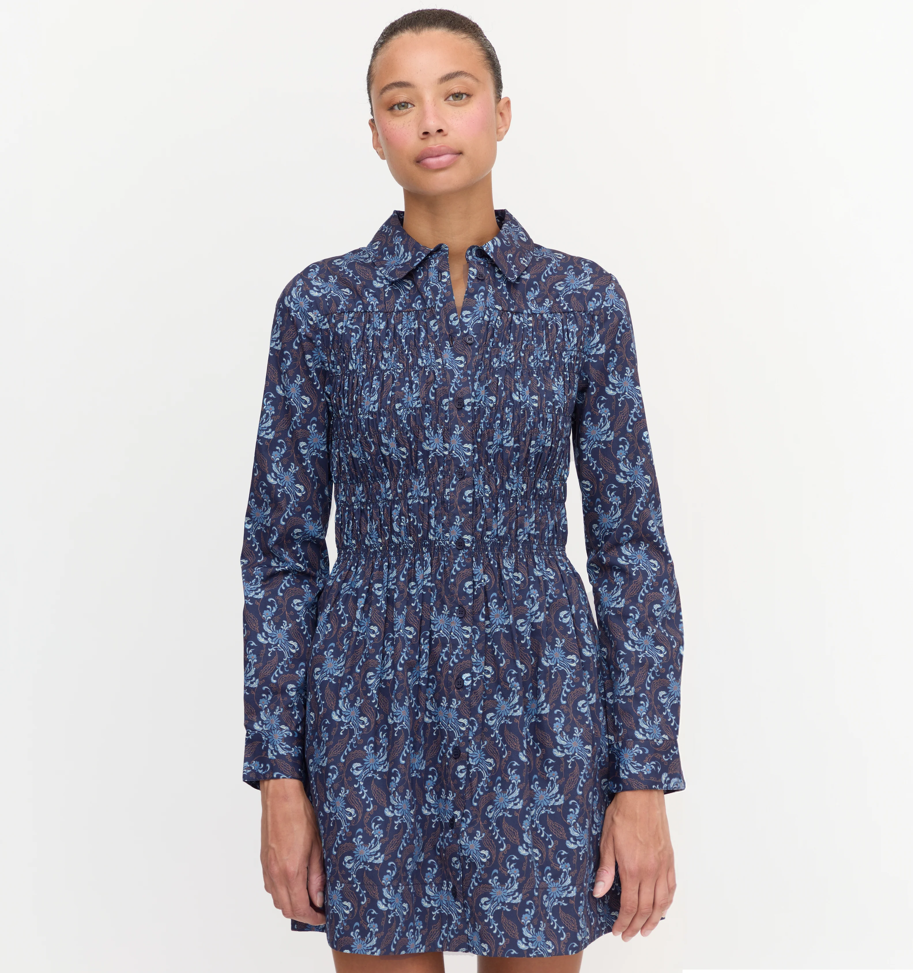 The Mira Dress - Navy Cala Paisley