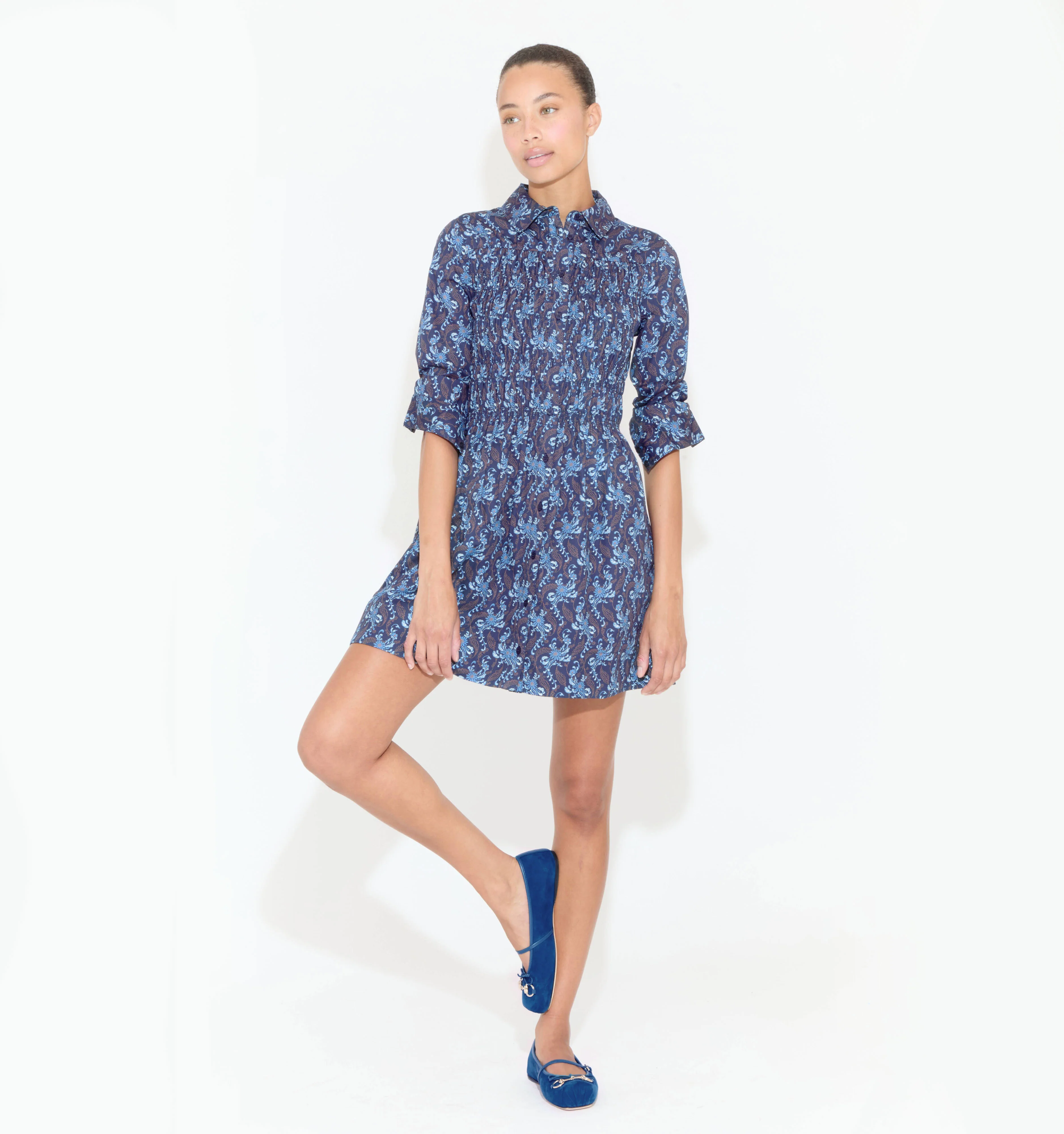 The Mira Dress - Navy Cala Paisley - Image 3