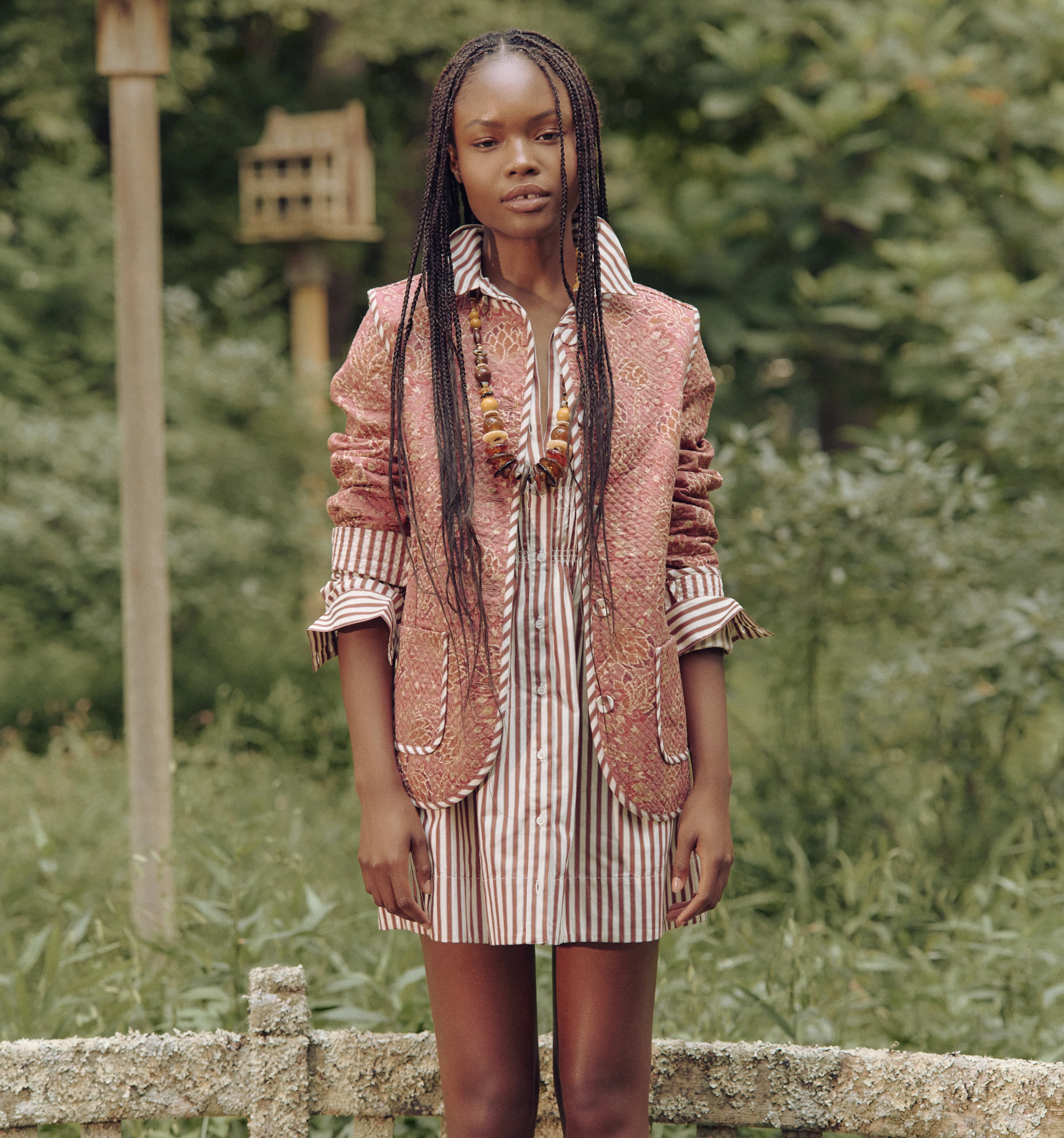 The Mira Dress - Rust Stripe - Image 4