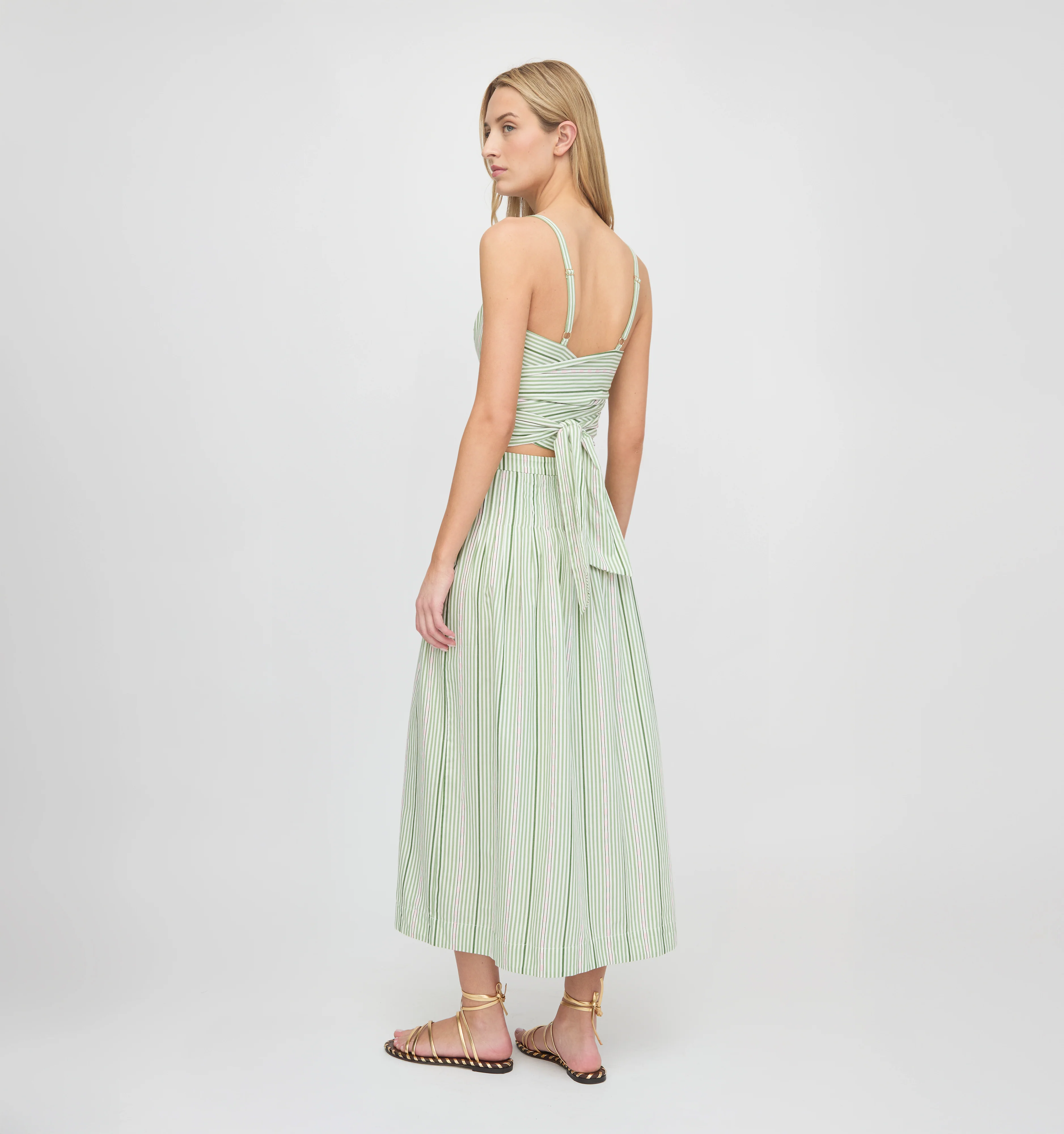 The Miranda Top - Green Jacquard Stripe - Image 5