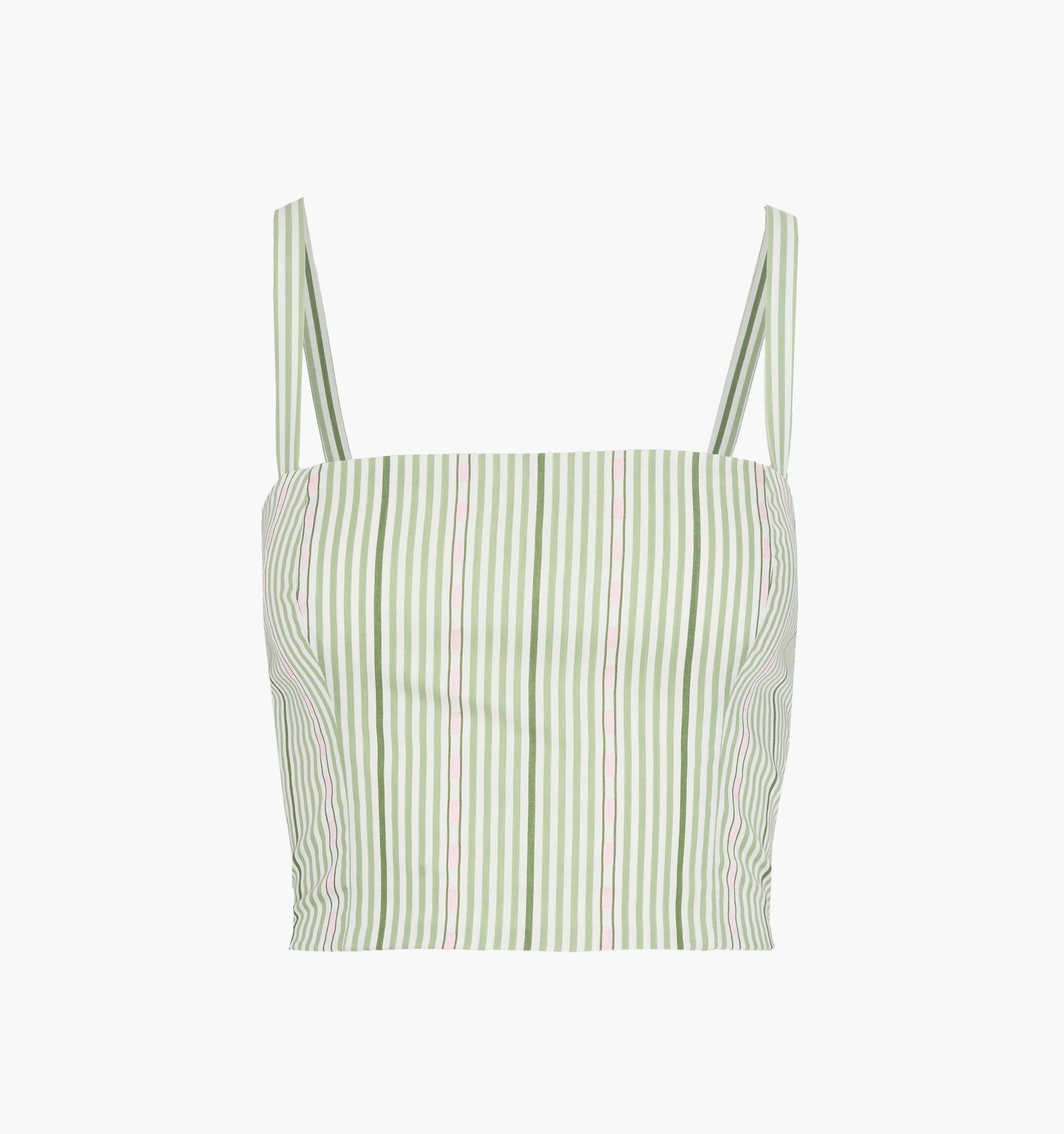 The Miranda Top - Green Jacquard Stripe - Image 6