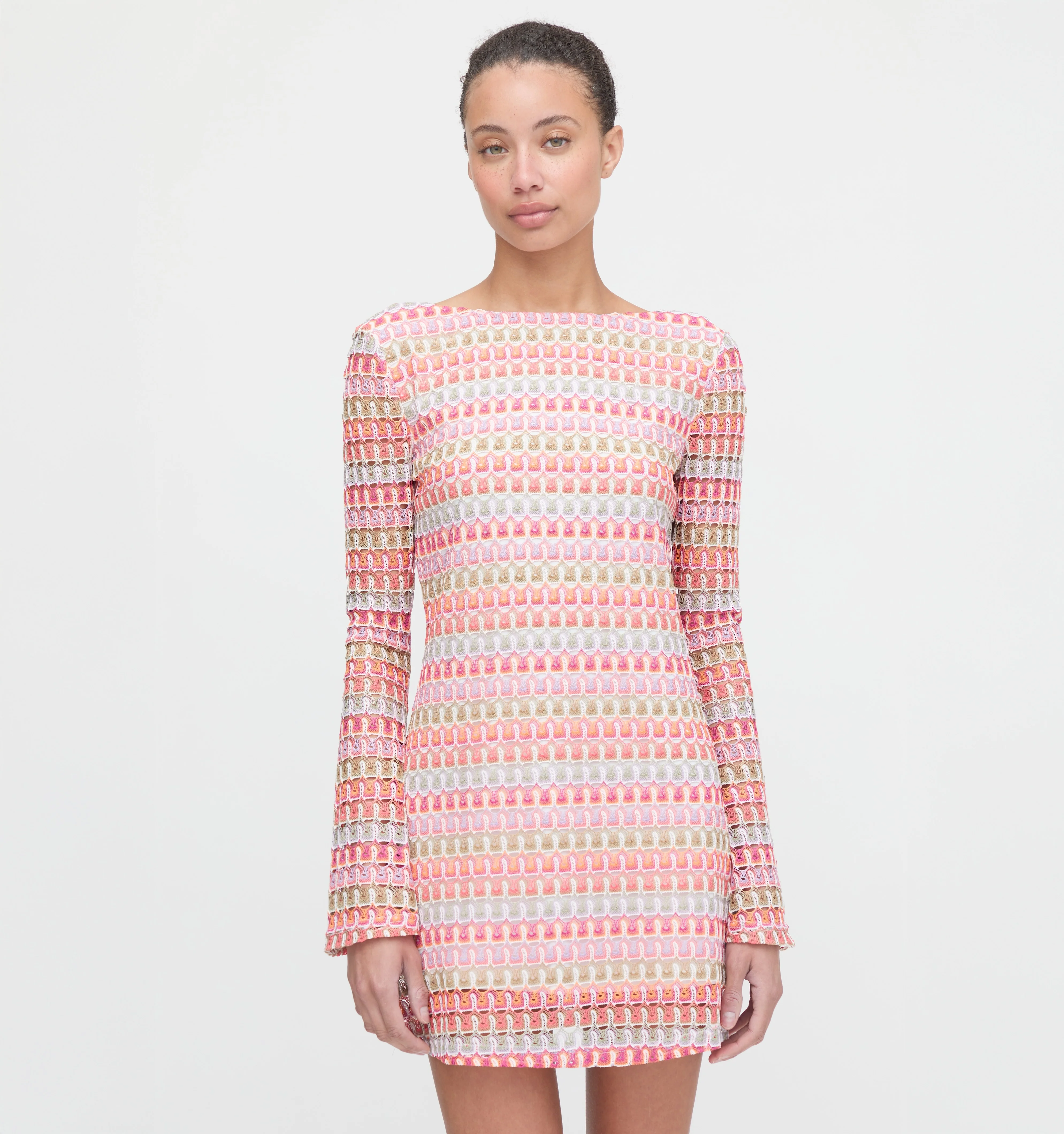 The Nathalie Dress - Pastel Crochet Knit - Image 4