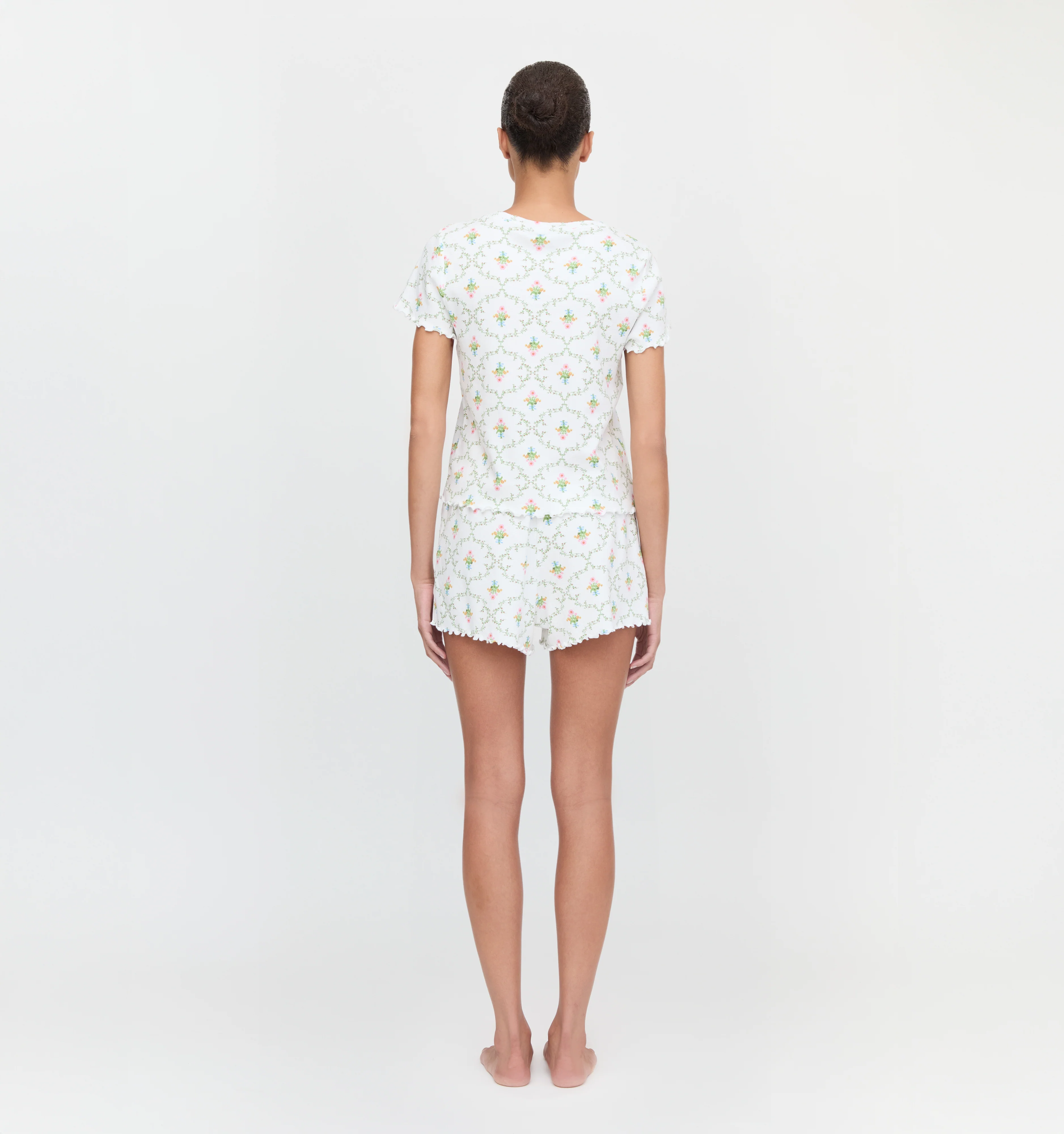 The Nina Pajama Set - Pastel Trellis - Image 3