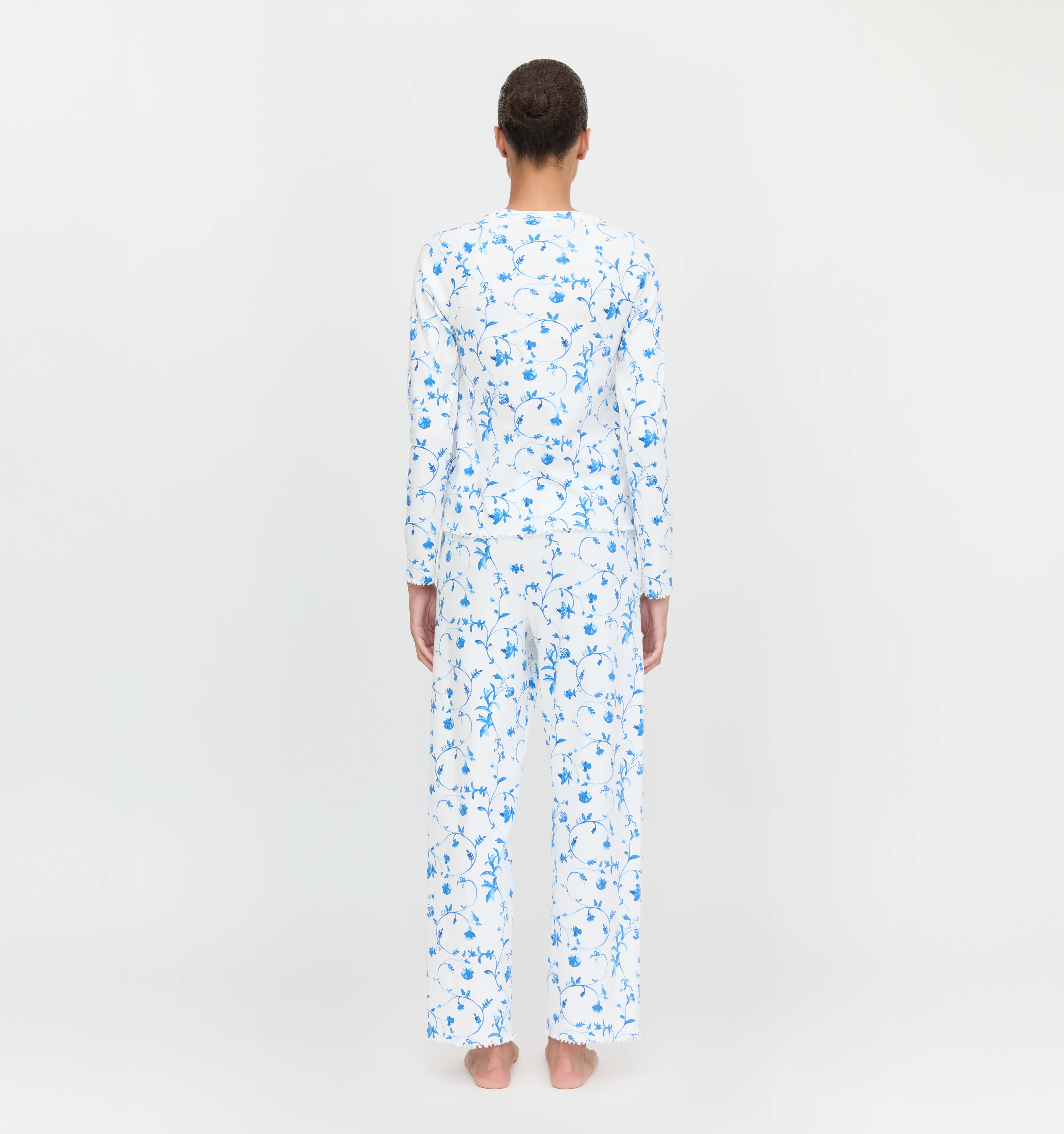 The Olivia Pajama Set - Blue Botanical - Image 4