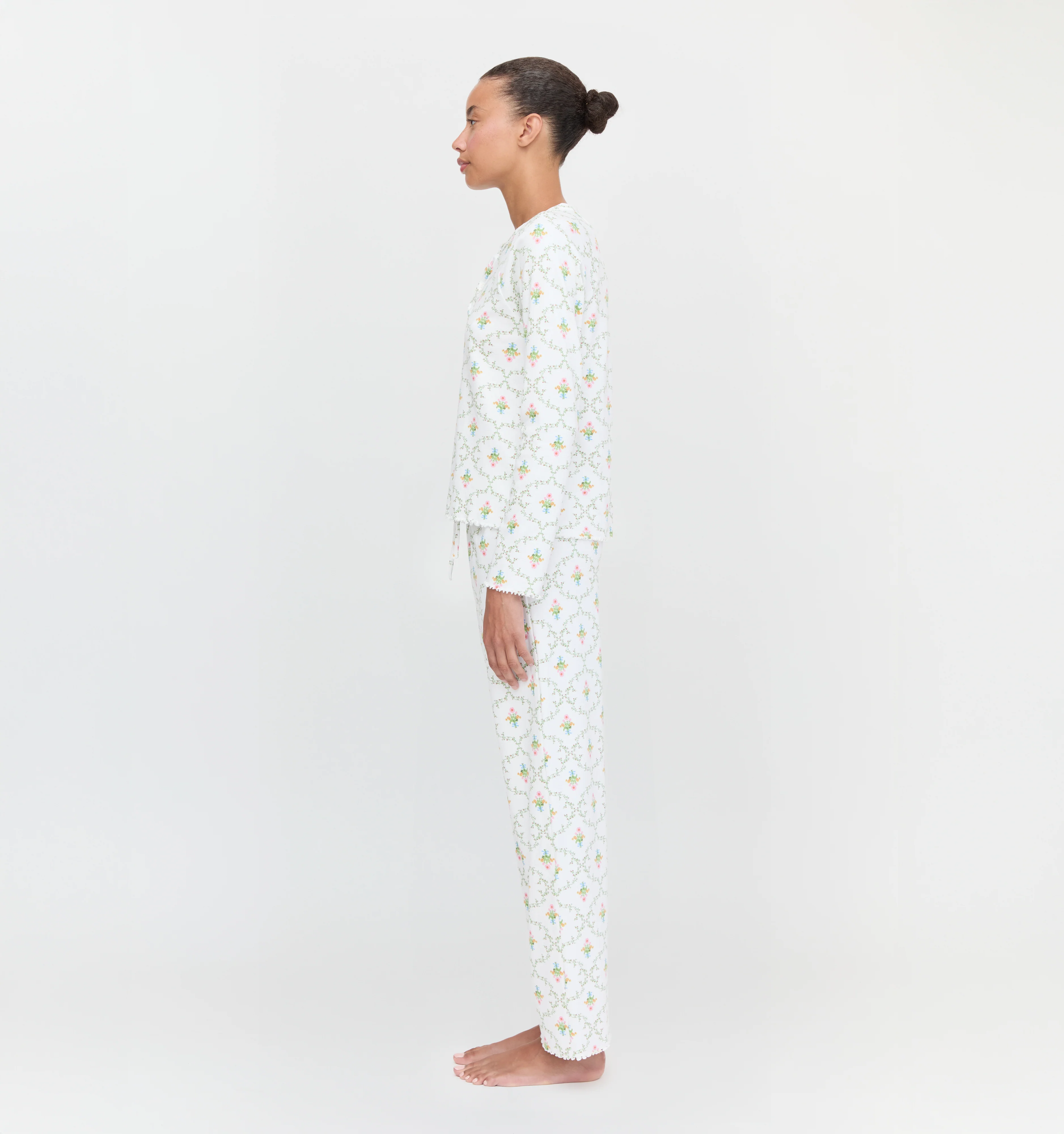 The Olivia Pajama Set - Pastel Trellis - Image 3