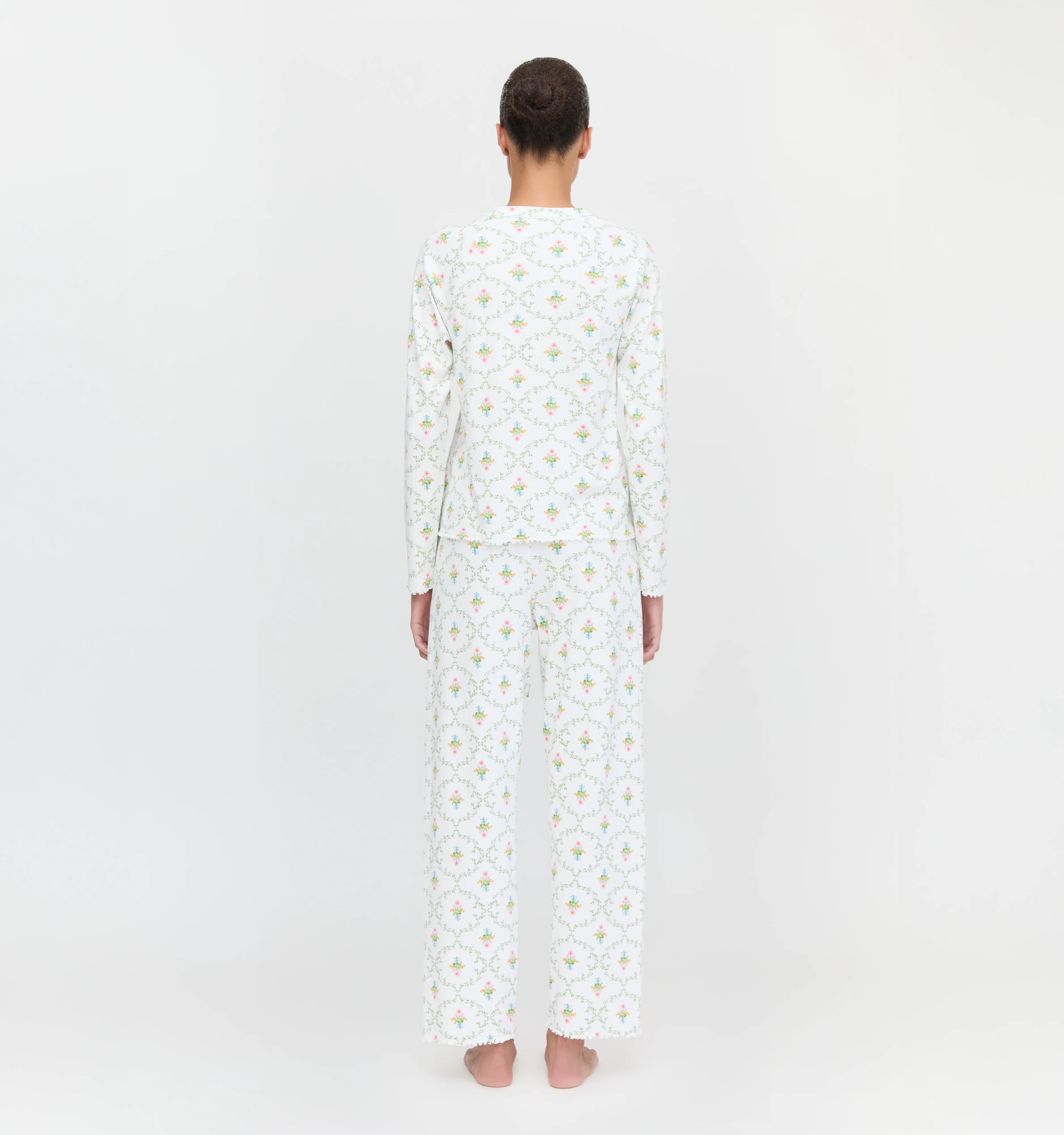 The Olivia Pajama Set - Pastel Trellis - Image 4