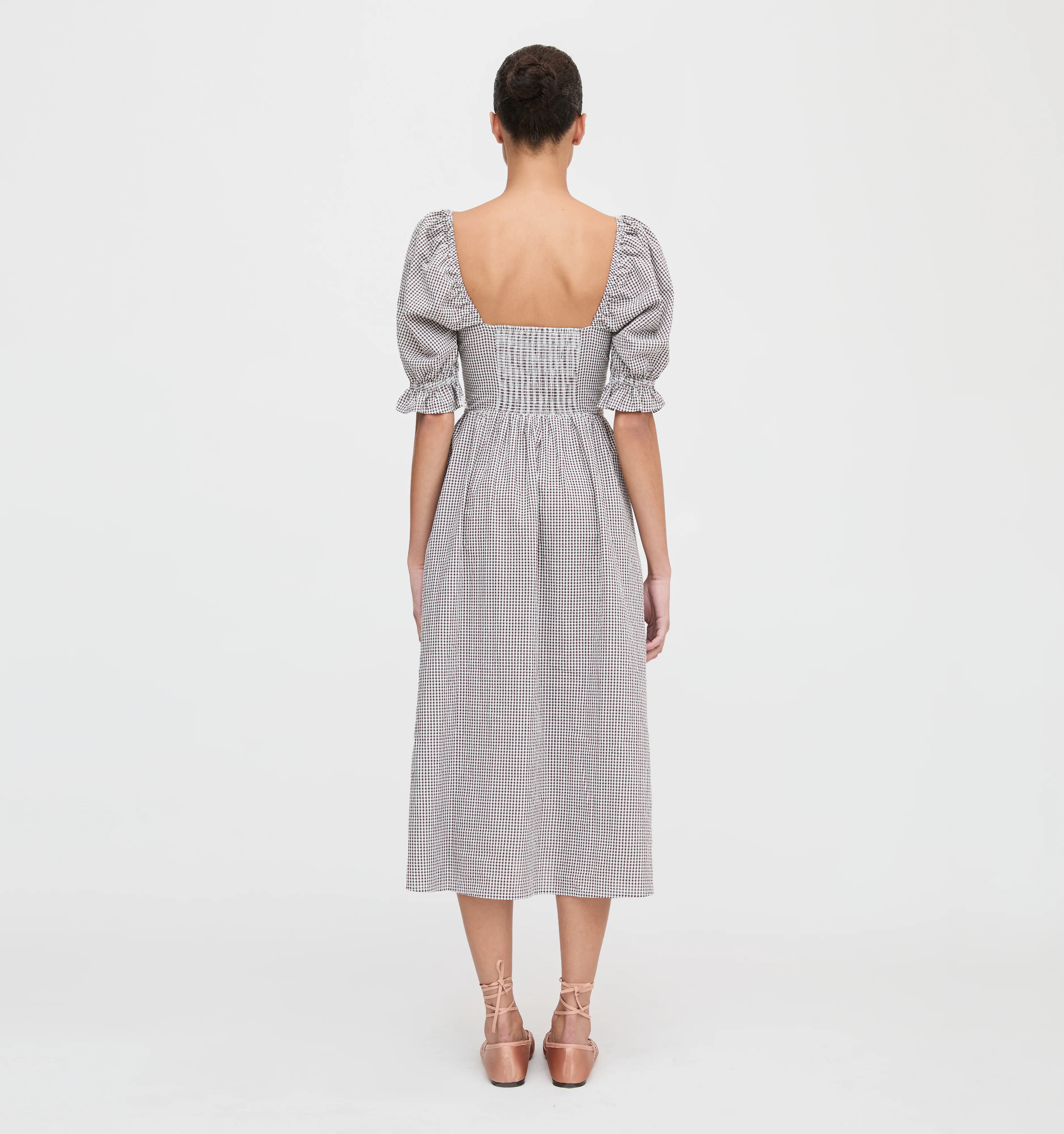 The Ophelia Dress - Chocolate Gingham - Image 3