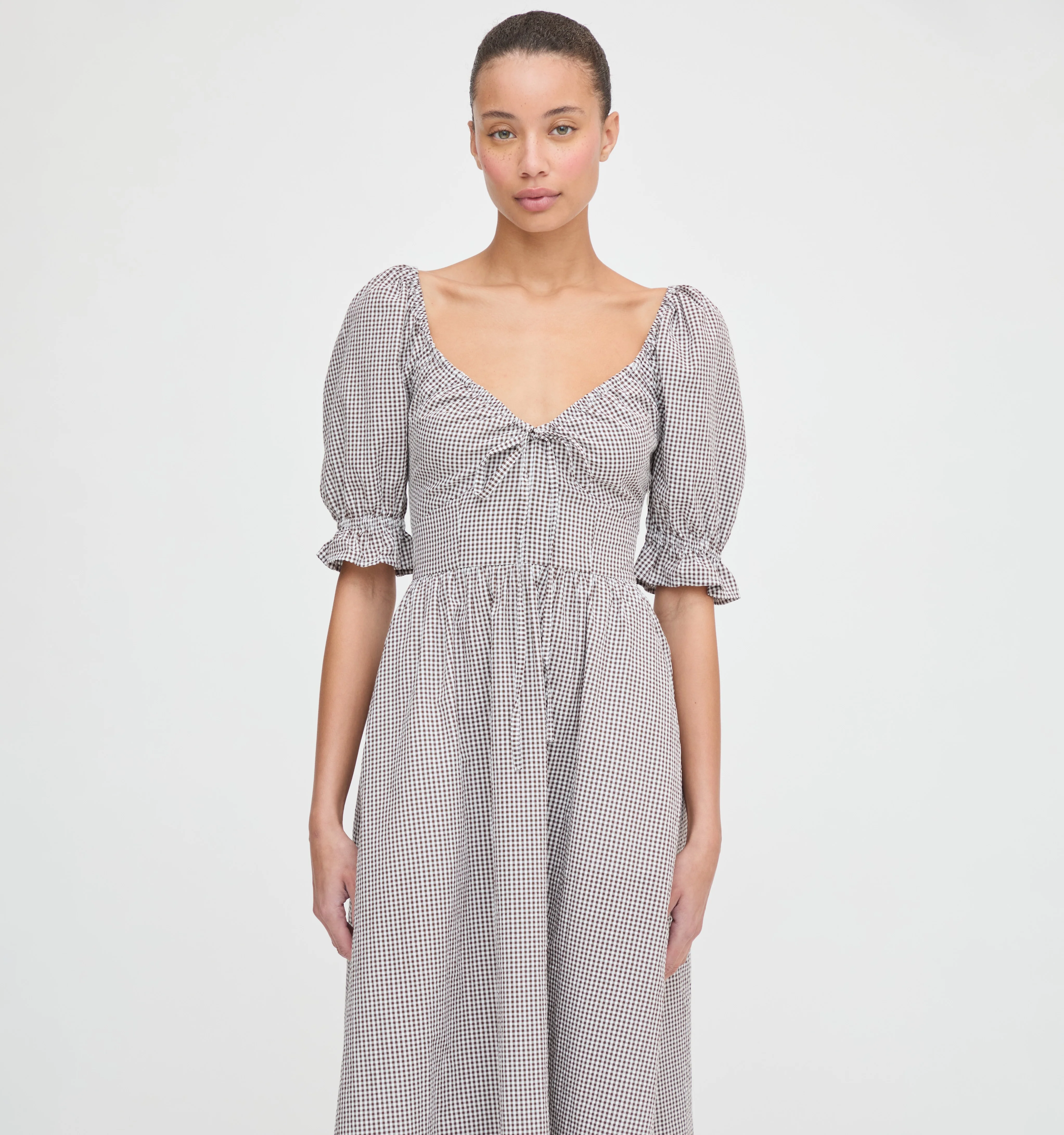The Ophelia Dress - Chocolate Gingham - Image 4