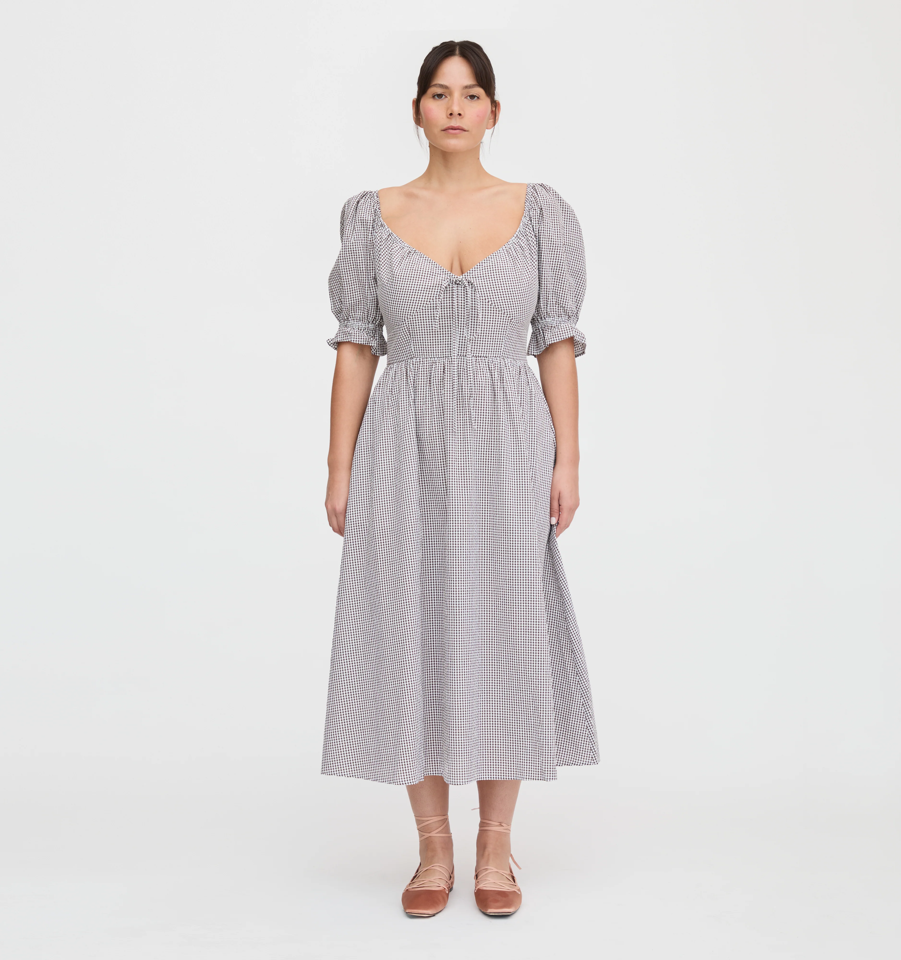 The Ophelia Dress - Chocolate Gingham - Image 5