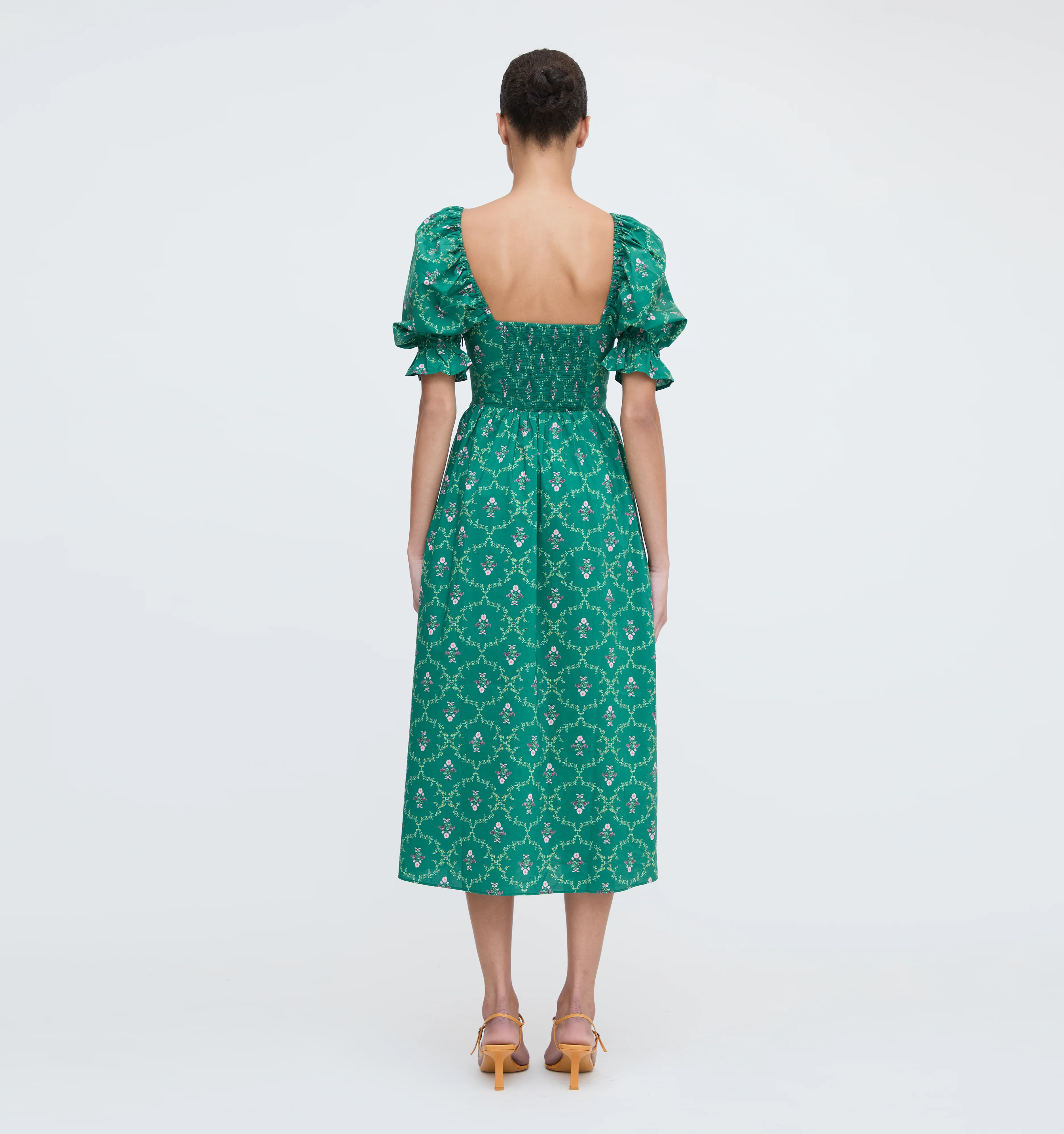 The Ophelia Dress - Emerald Trellis - Image 3