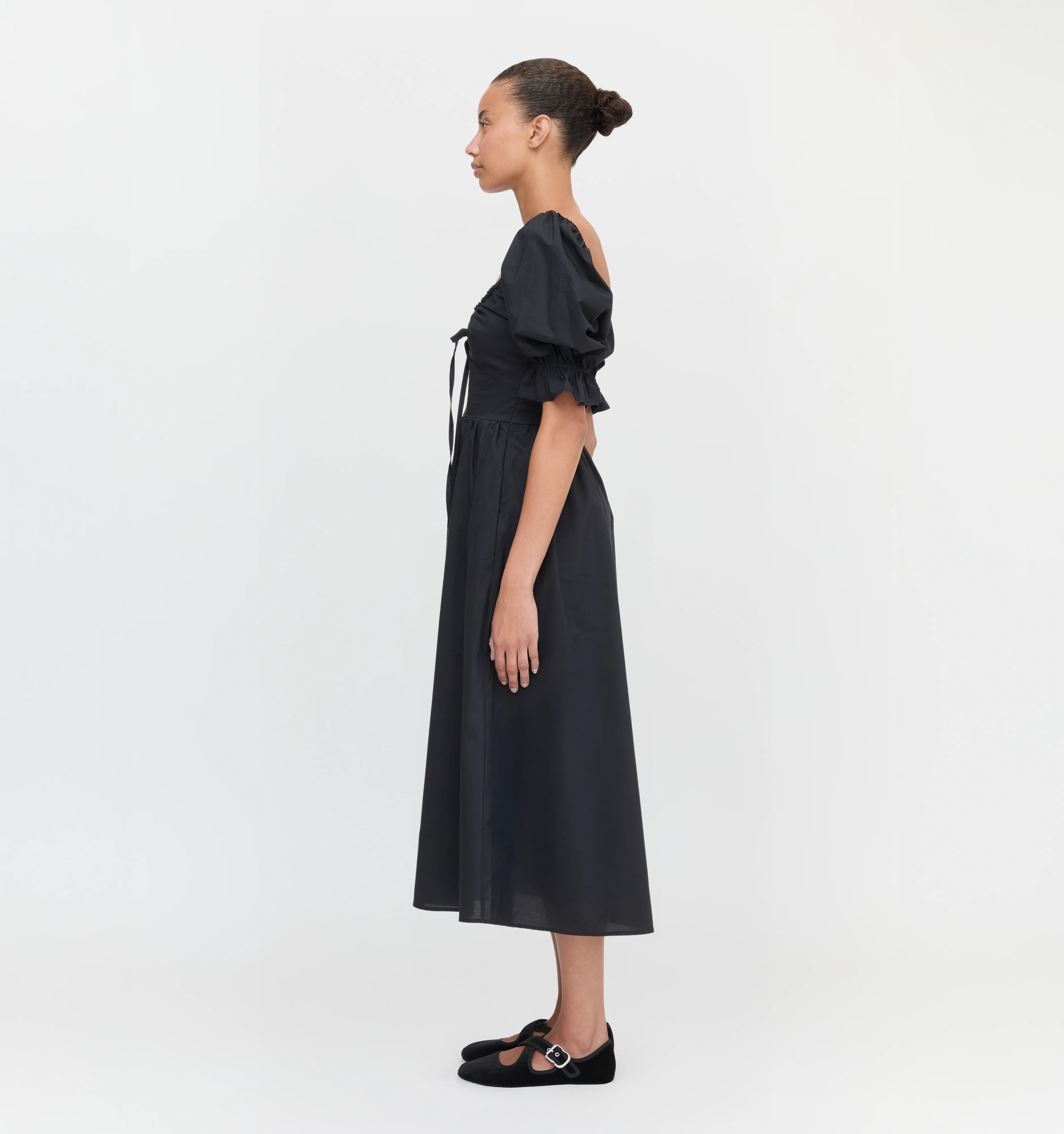 The Ophelia Dress - Black Cotton Voile - Image 3