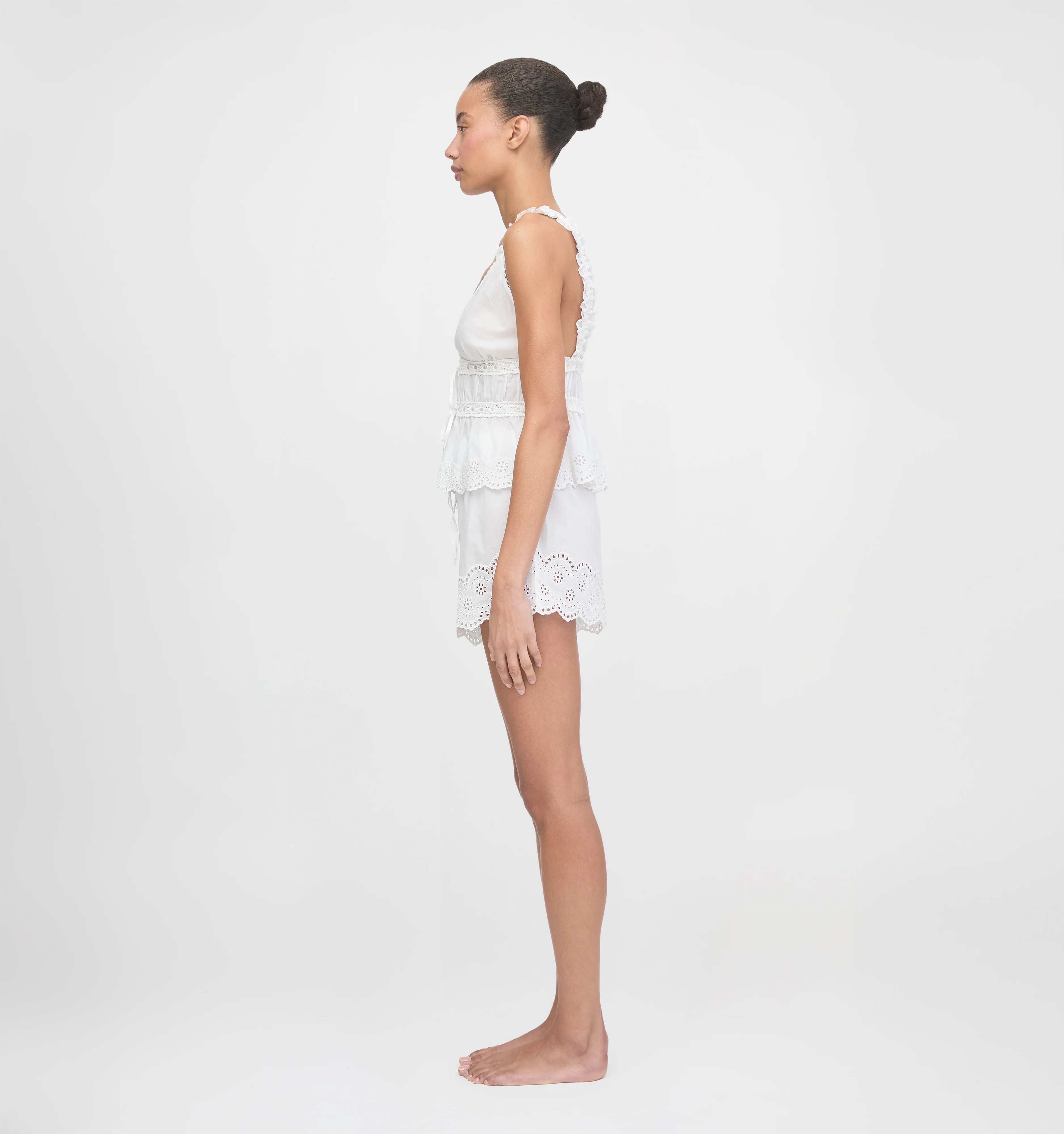The Oslo Short - White Broderie Voile - Image 4