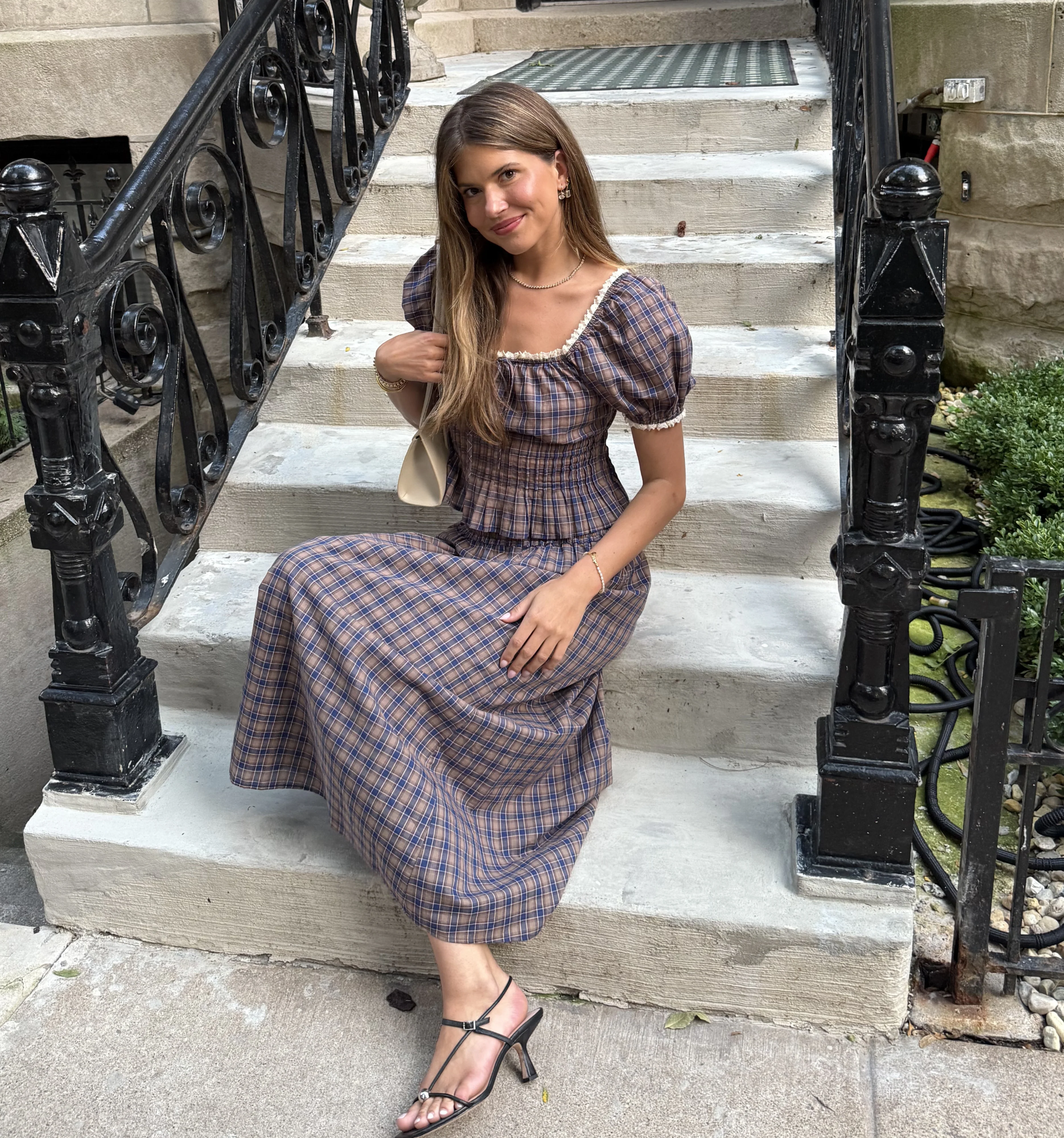 The Paulina Top - Brown Spencer Plaid - Image 3