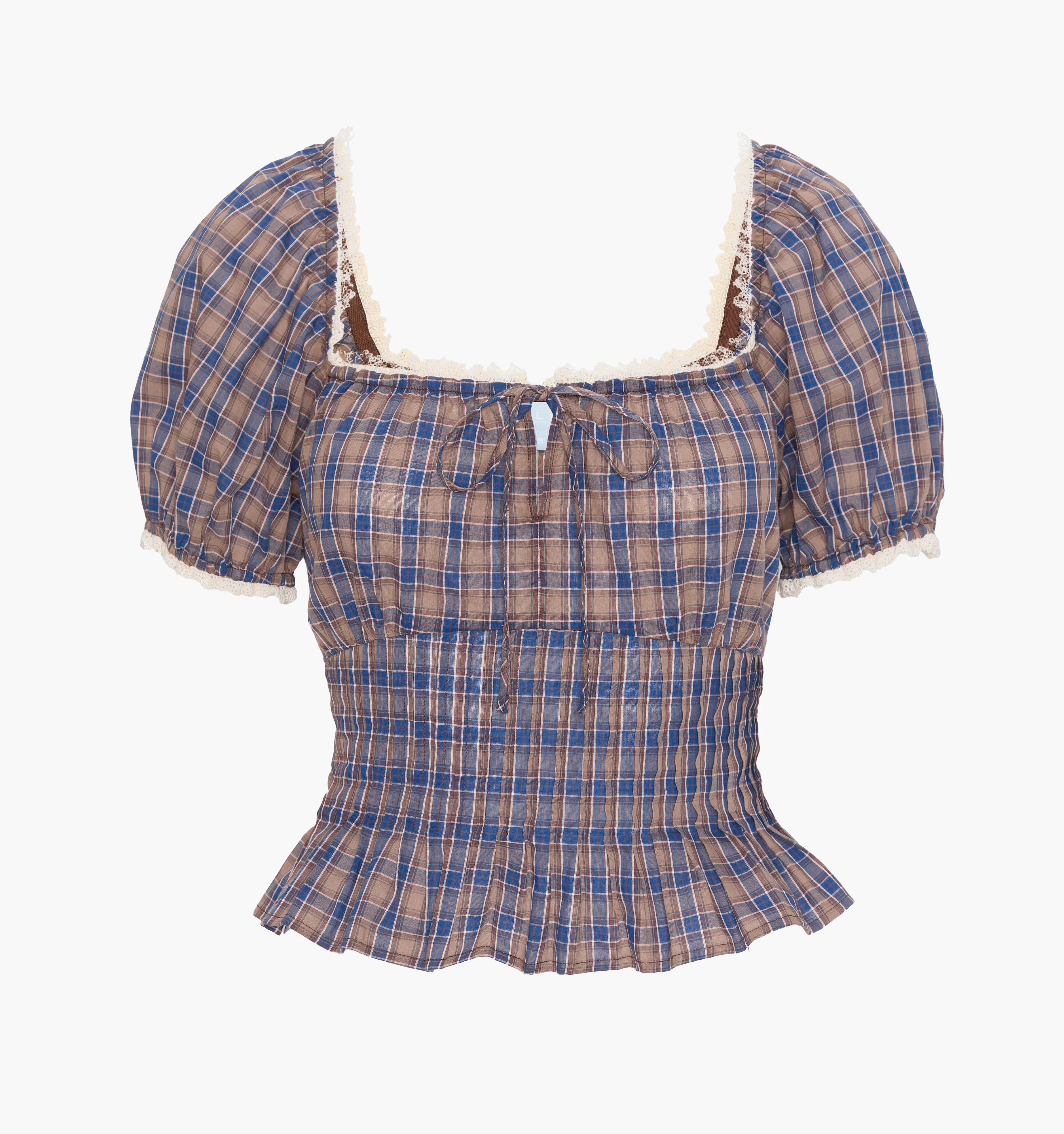 The Paulina Top - Brown Spencer Plaid - Image 9