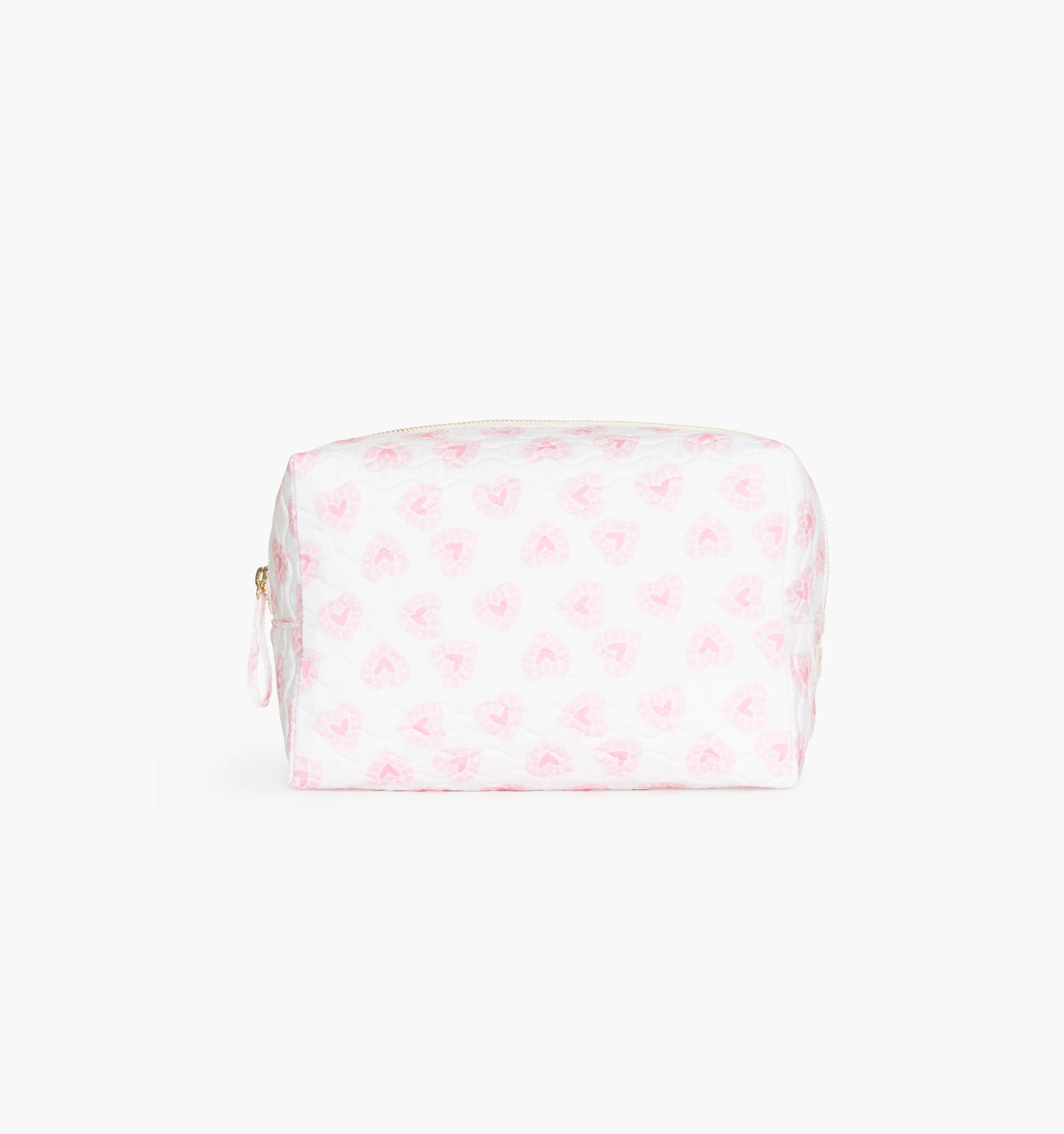 The Quilted Cosmetic Bag - Pink Doily Heart - Image 2
