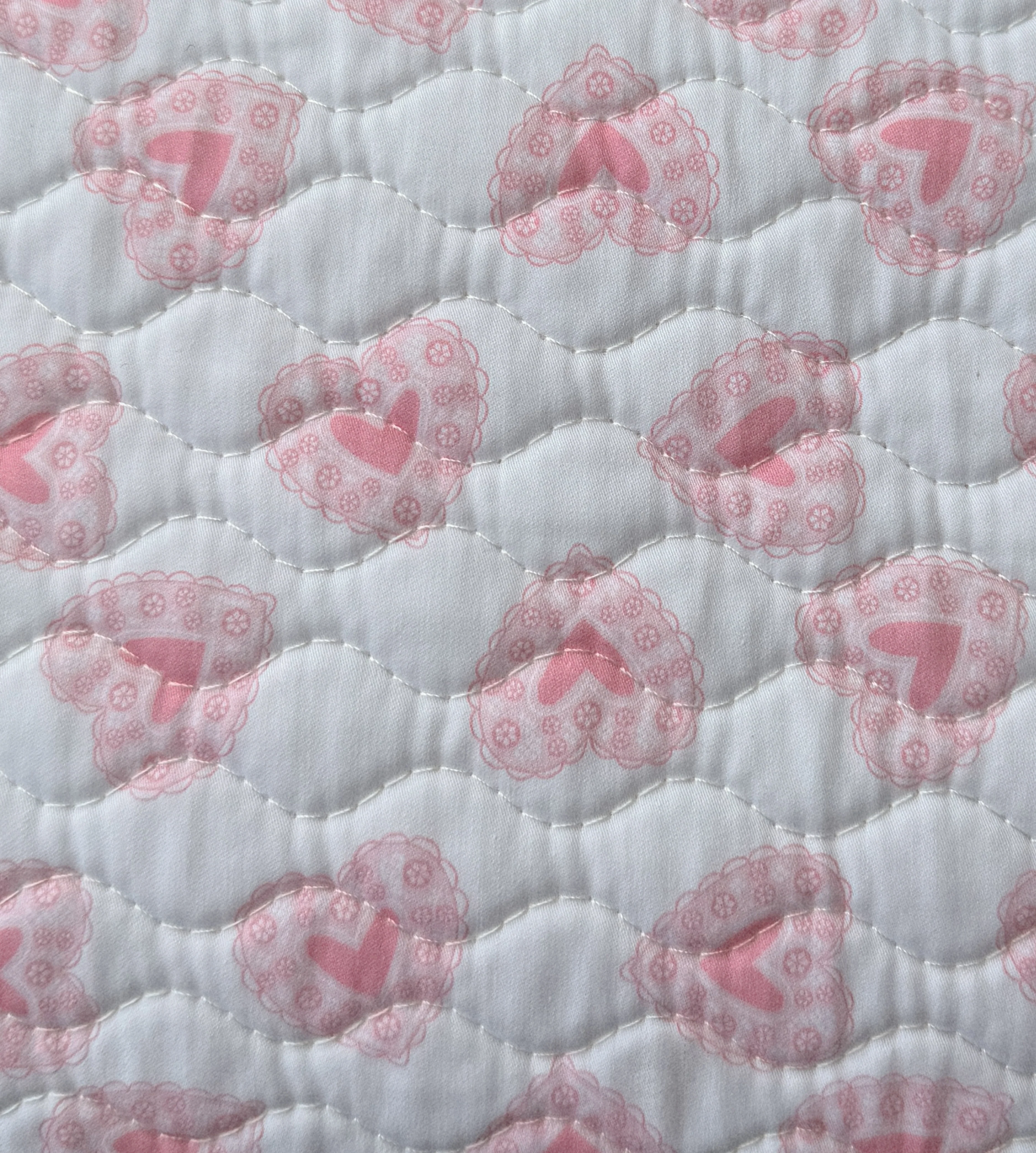 The Quilted Cosmetic Bag - Pink Doily Heart - Image 3