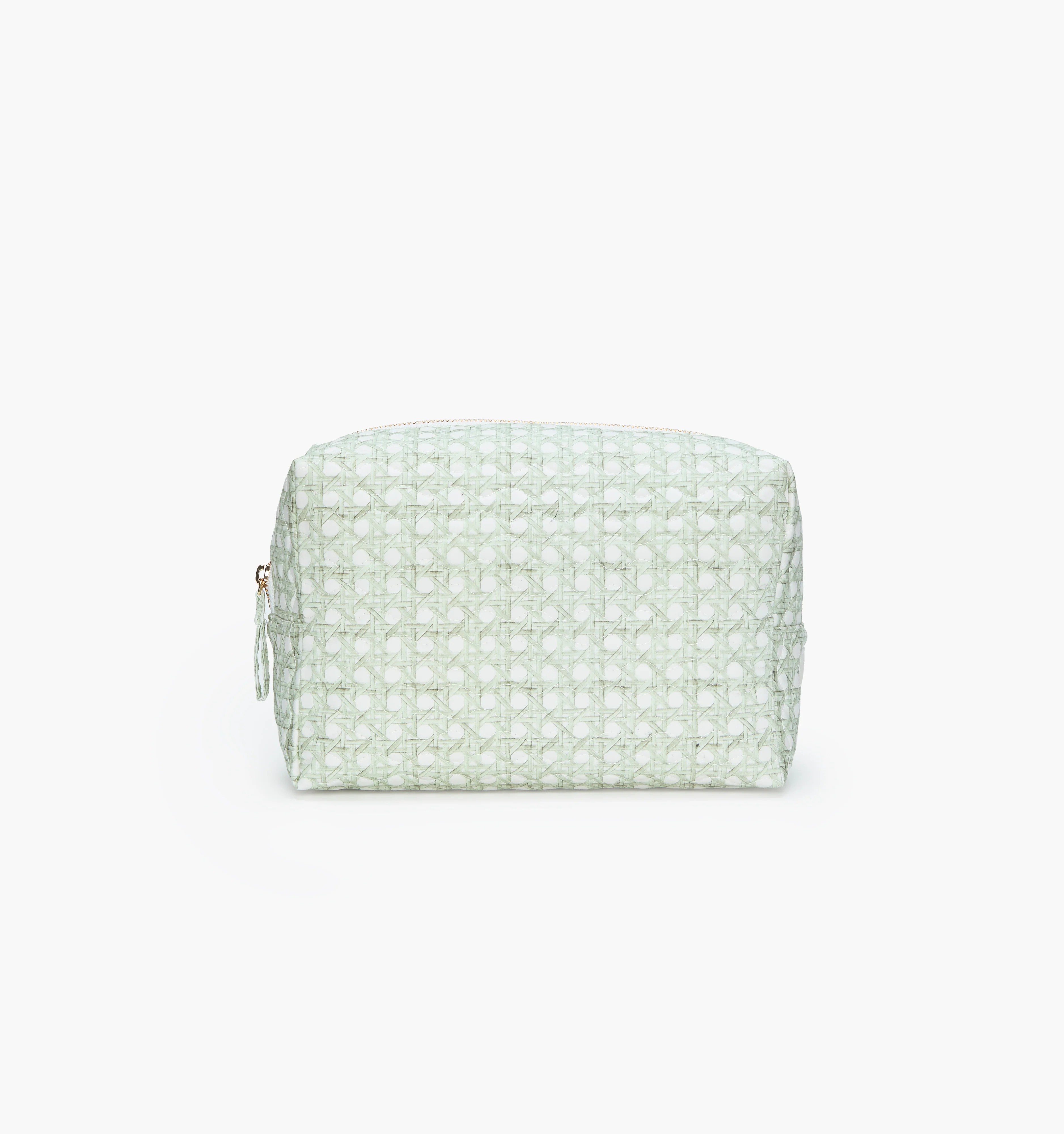 The Quilted Cosmetic Bag - Green Basketweave - Image 2