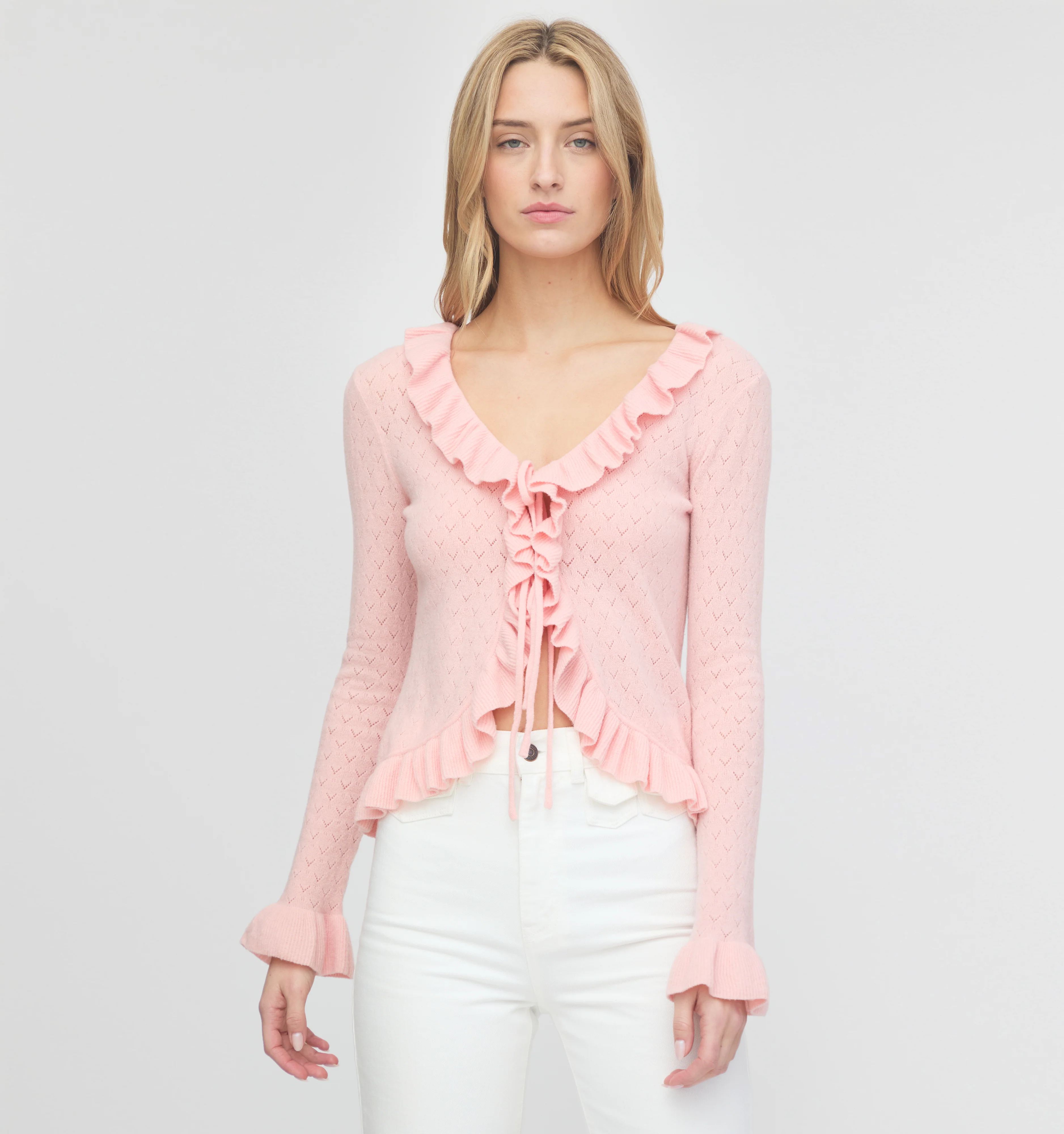 The Ray Top - Powder Pink Pointelle