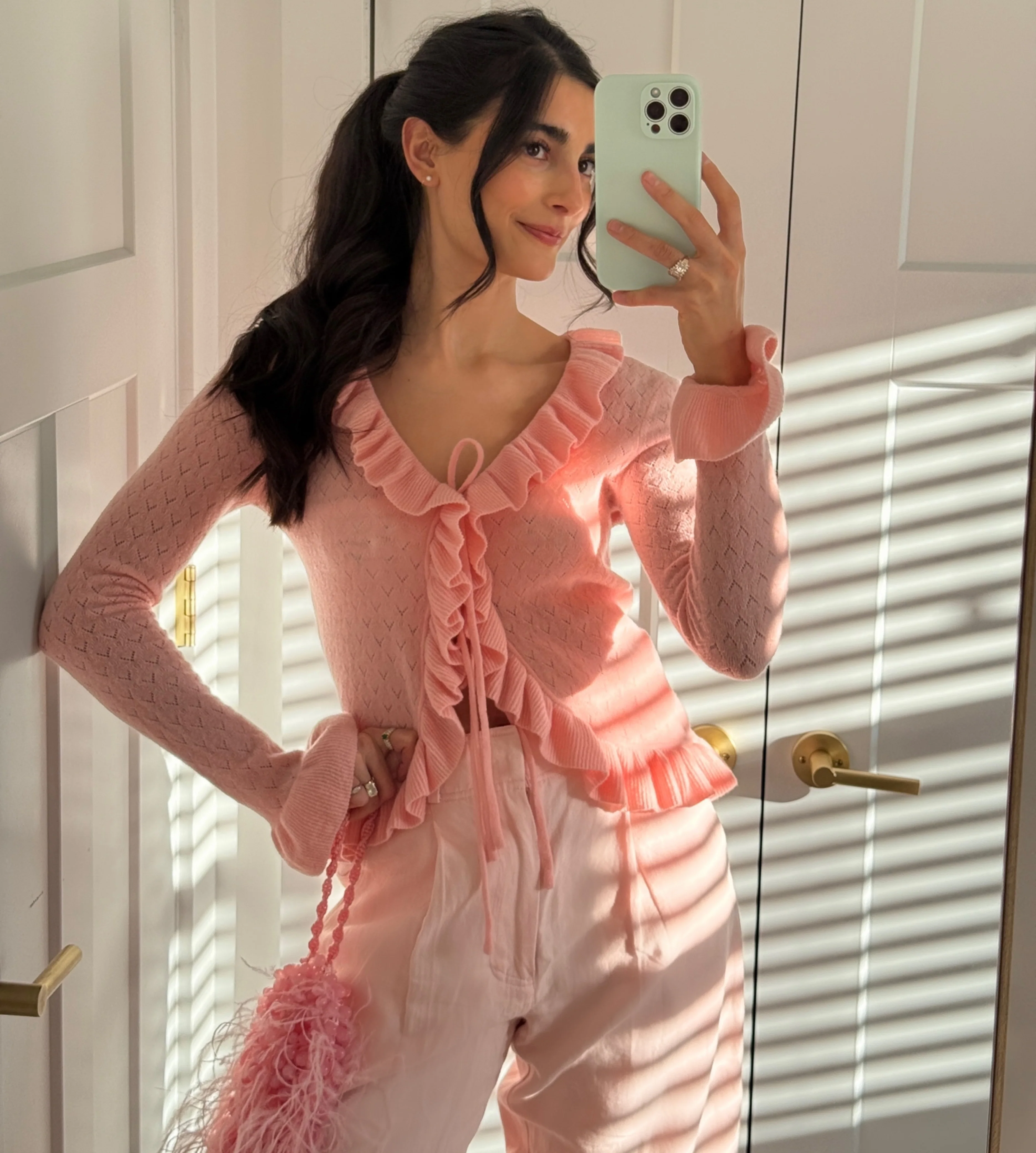 The Ray Top - Powder Pink Pointelle - Image 2