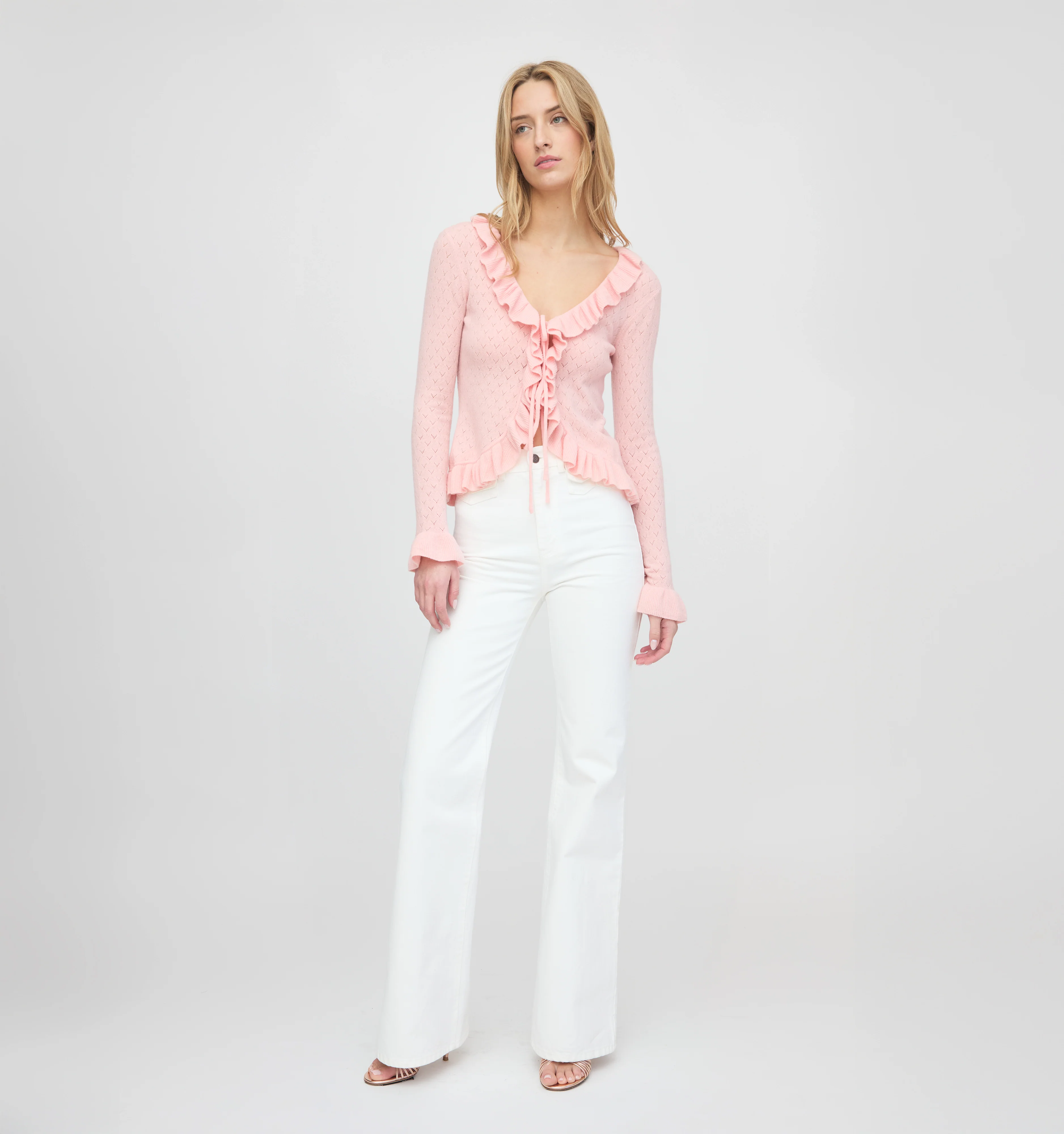 The Ray Top - Powder Pink Pointelle - Image 3