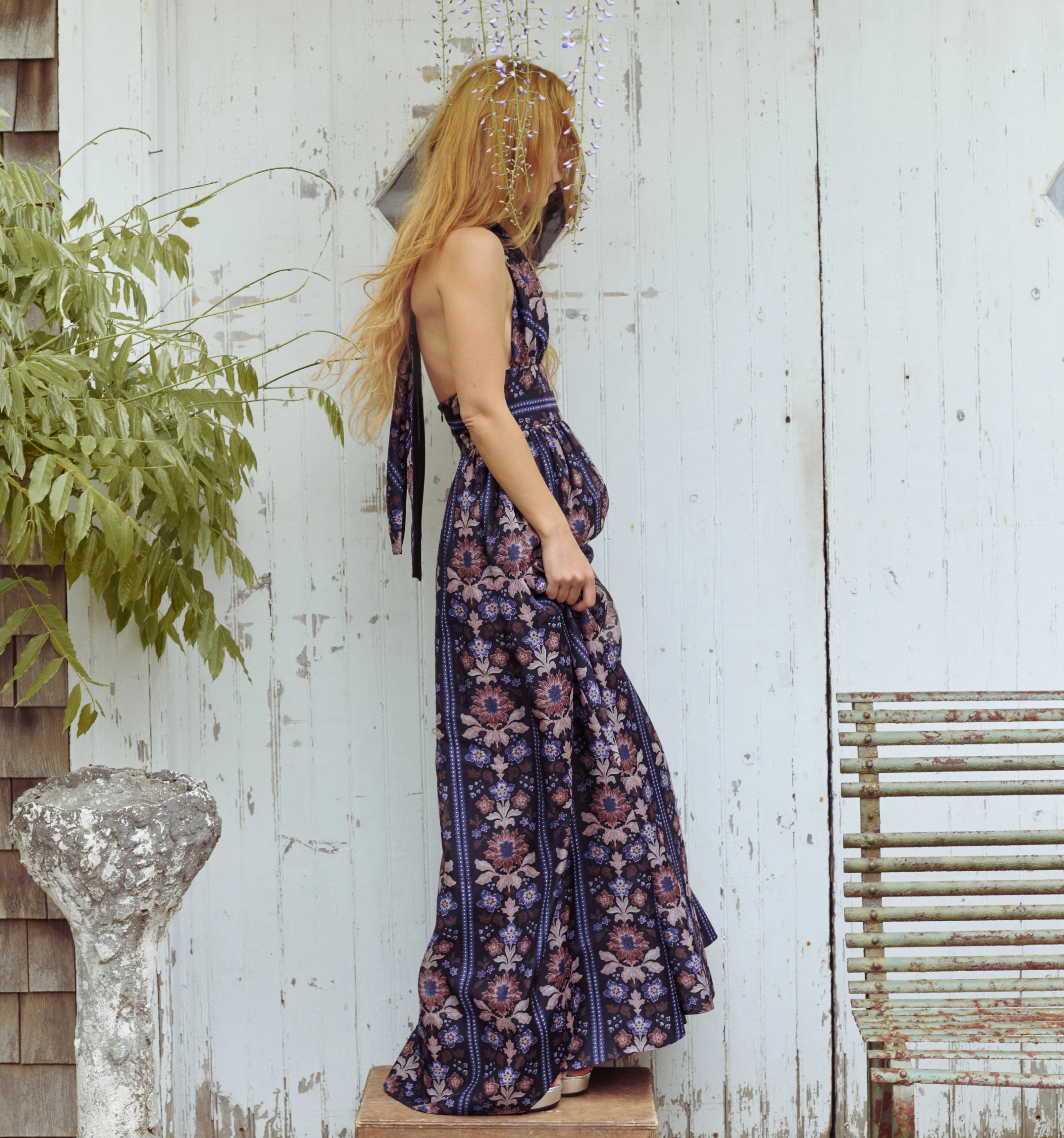 The Renee Dress - Black Floral Block Stripe - Image 3