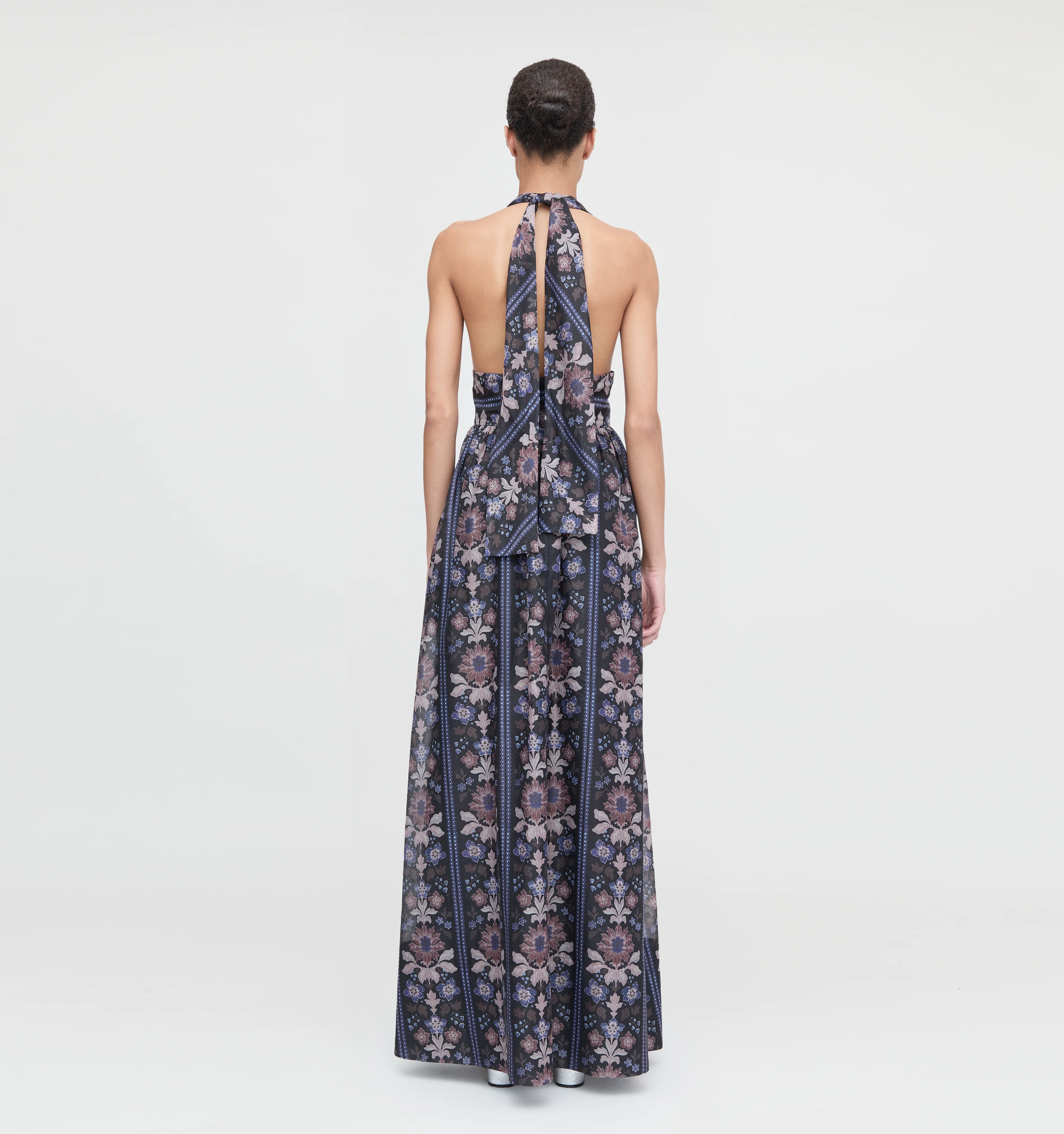 The Renee Dress - Black Floral Block Stripe - Image 6